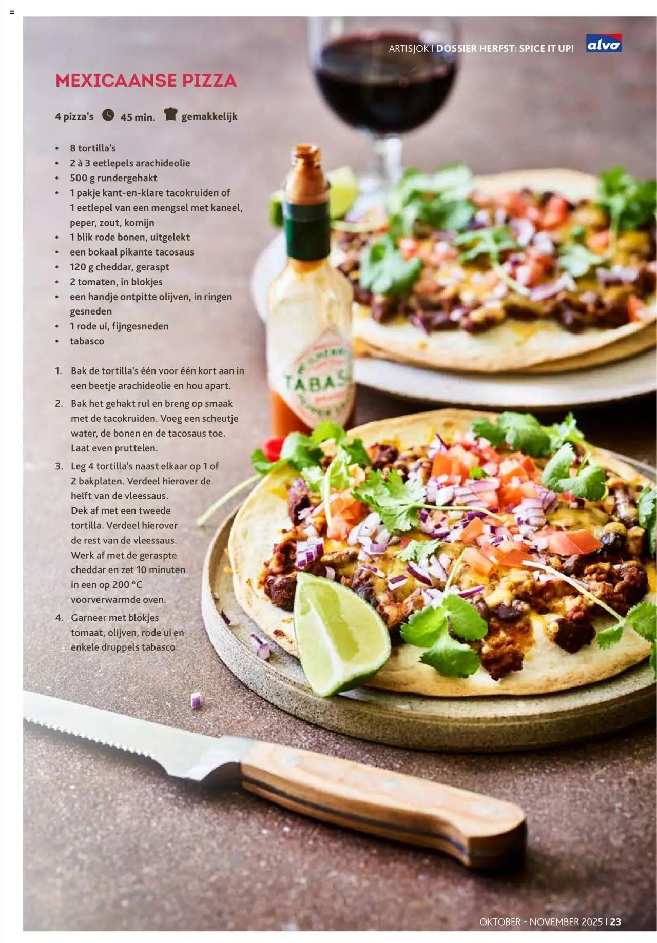 {H1} | Pagina: 23 | Producten: Pizza, Komijn, Ui, Artisjok