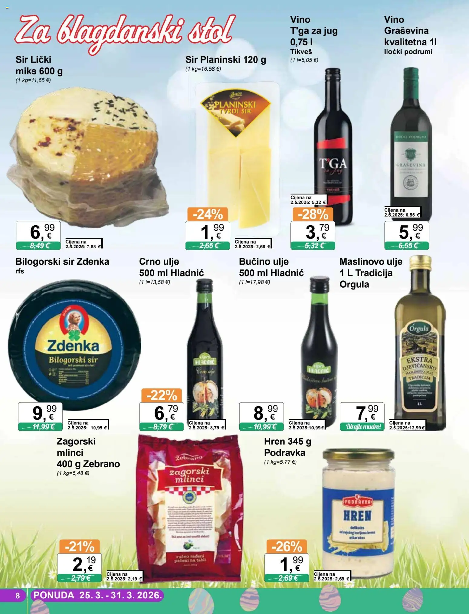 KTC katalog | vrijedi od 25.03.2026 | Stranica: 8 | Proizvodi: Podravka, Maslinovo ulje, Mlinci, Hren