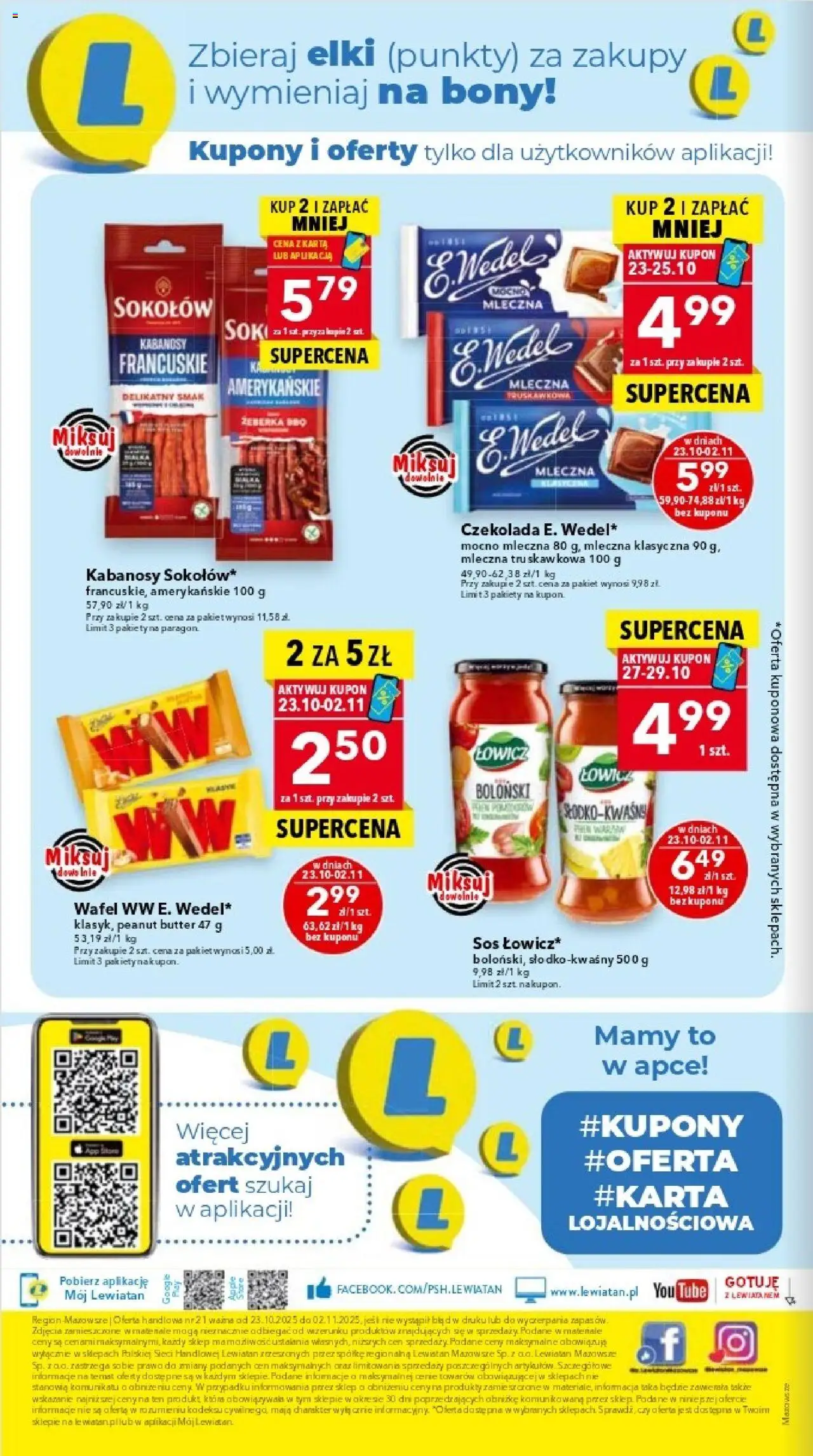 Lewiatan gazetka - Warszawa od 23.10.2025 | Strona: 16 | Produkty: Karta, Soki, Kabanosy, Czekolada
