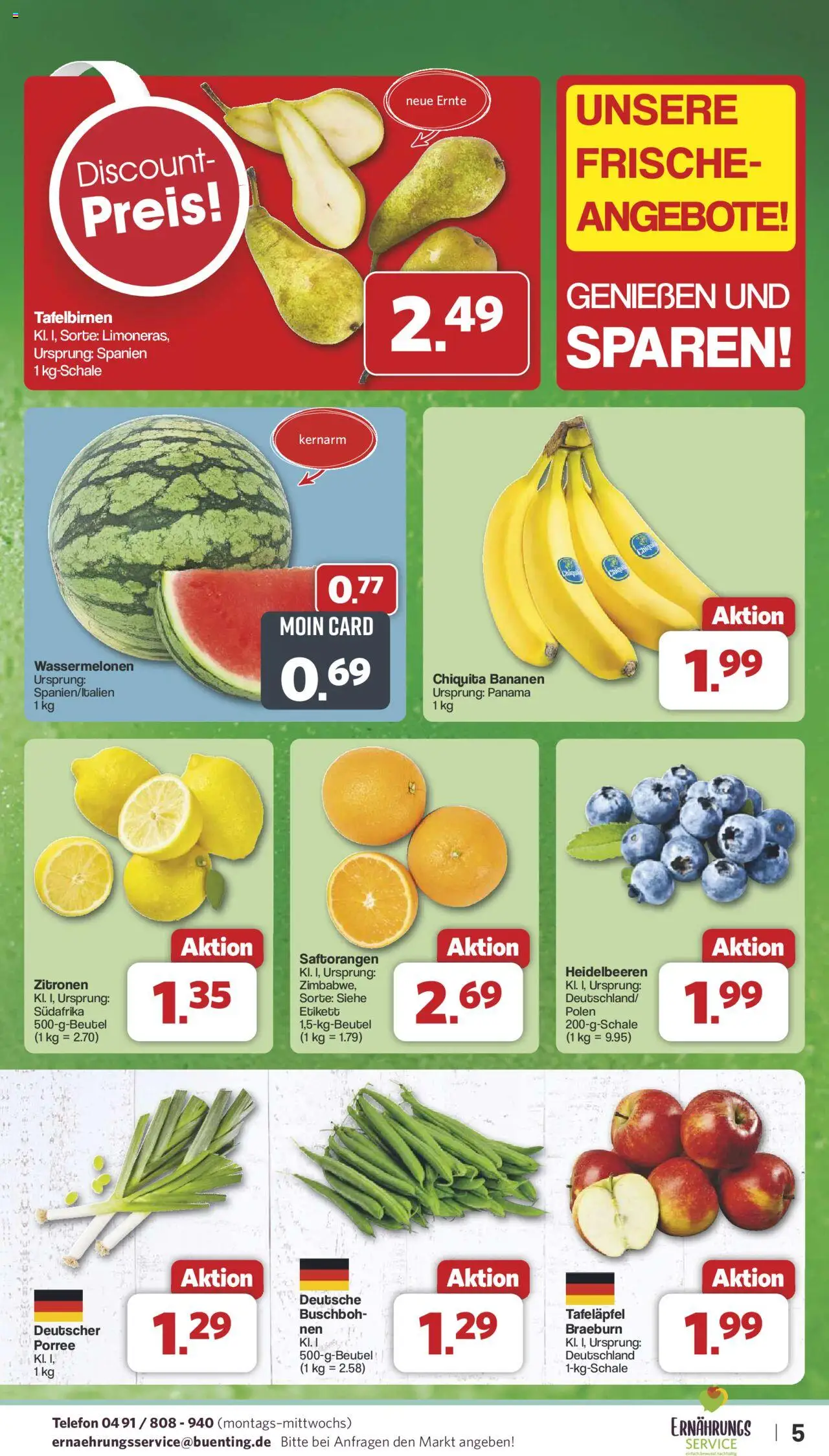 Famila Nordwest Prospekt 	 - gültig ab dem 25.08.2025 | Seite: 6 | Produkte: Bananen, Heidelbeeren, Telefon, Zitronen