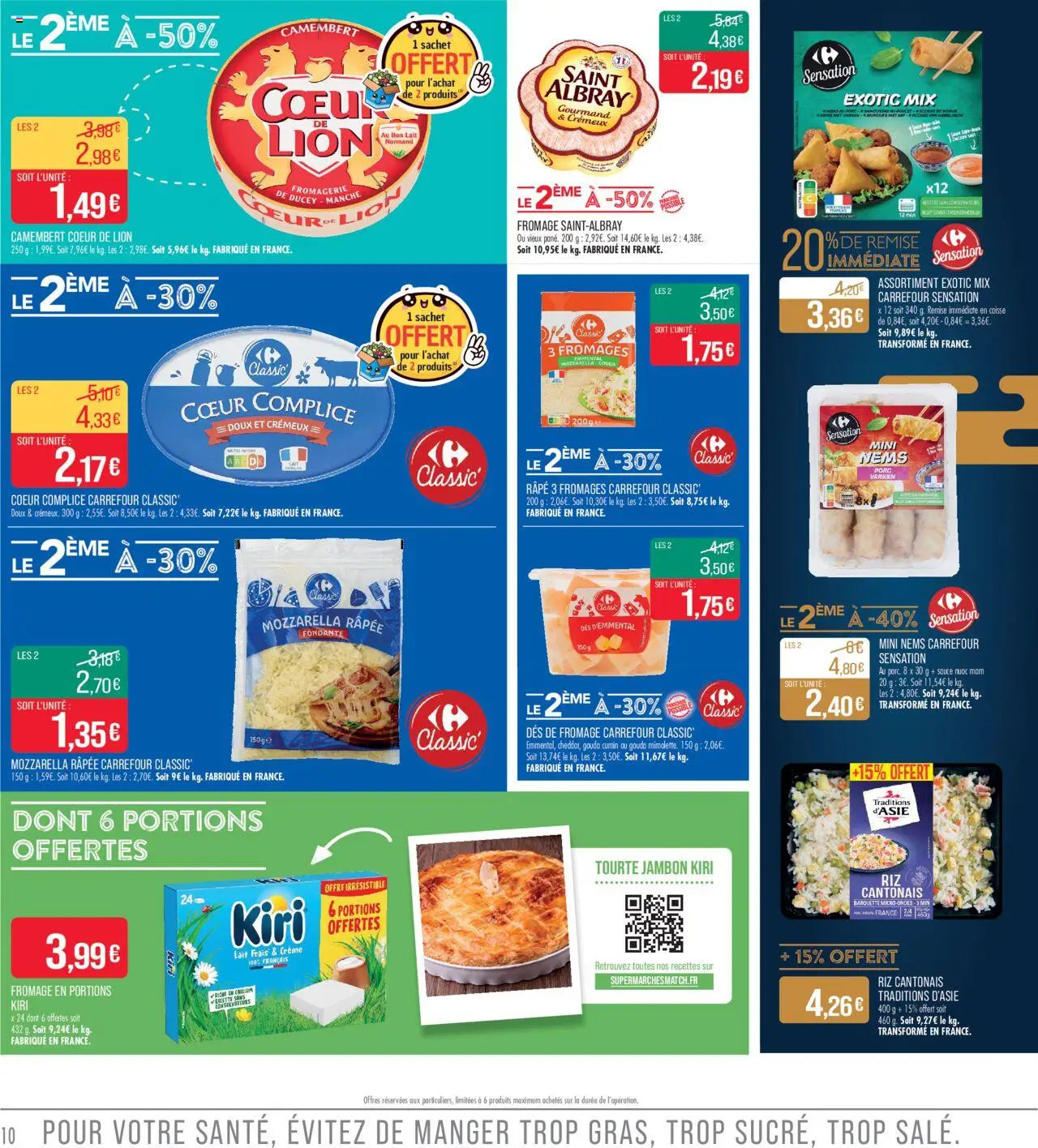  | Page: 10 | Produits: Mozzarella râpée, Lait, Fromage, Gouda