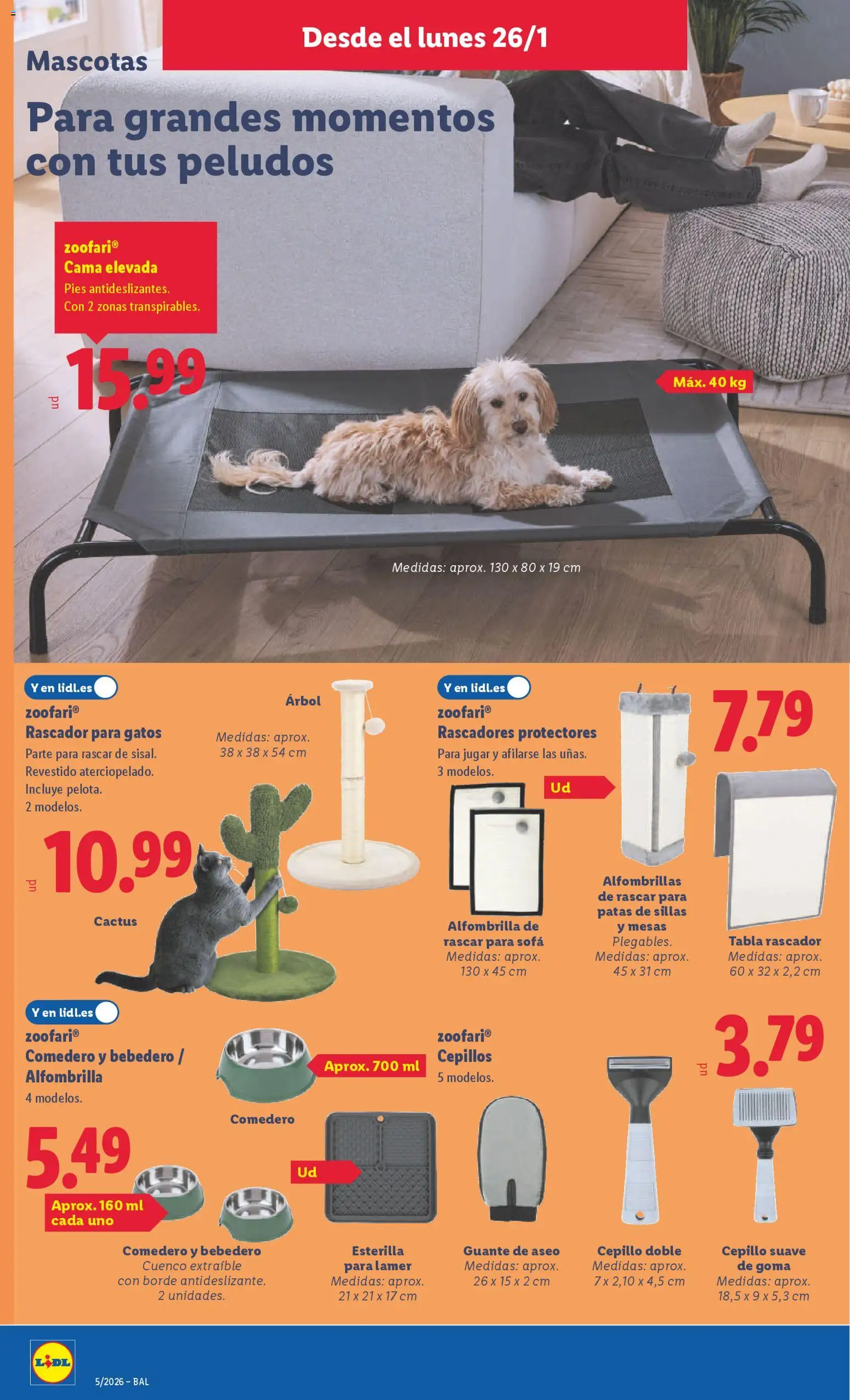 Lidl folleto de bazar │ válido desde el 26.01.2026 | Página: 10 | Productos: Cepillo, Alfombrilla, Cama, Sofá