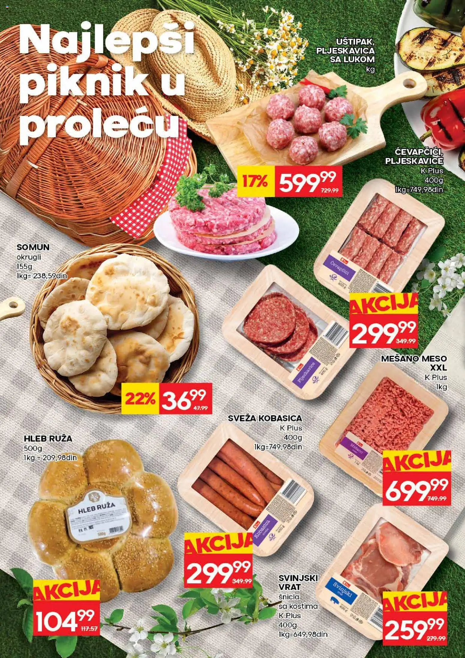 Idea katalog - važi od 30.04.2026 | Strana: 4 | Proizvode: Pljeskavice, Somun, Svinjski vrat, Kobasica