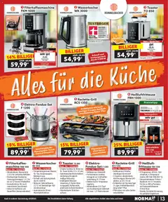Norma Bestellmagazin Dezember 2025 ab 01.12.2025 gültig | Seite: 13 | Produkte: Toast, Filterkaffeemaschine, Fritteuse, Heißluftfritteuse