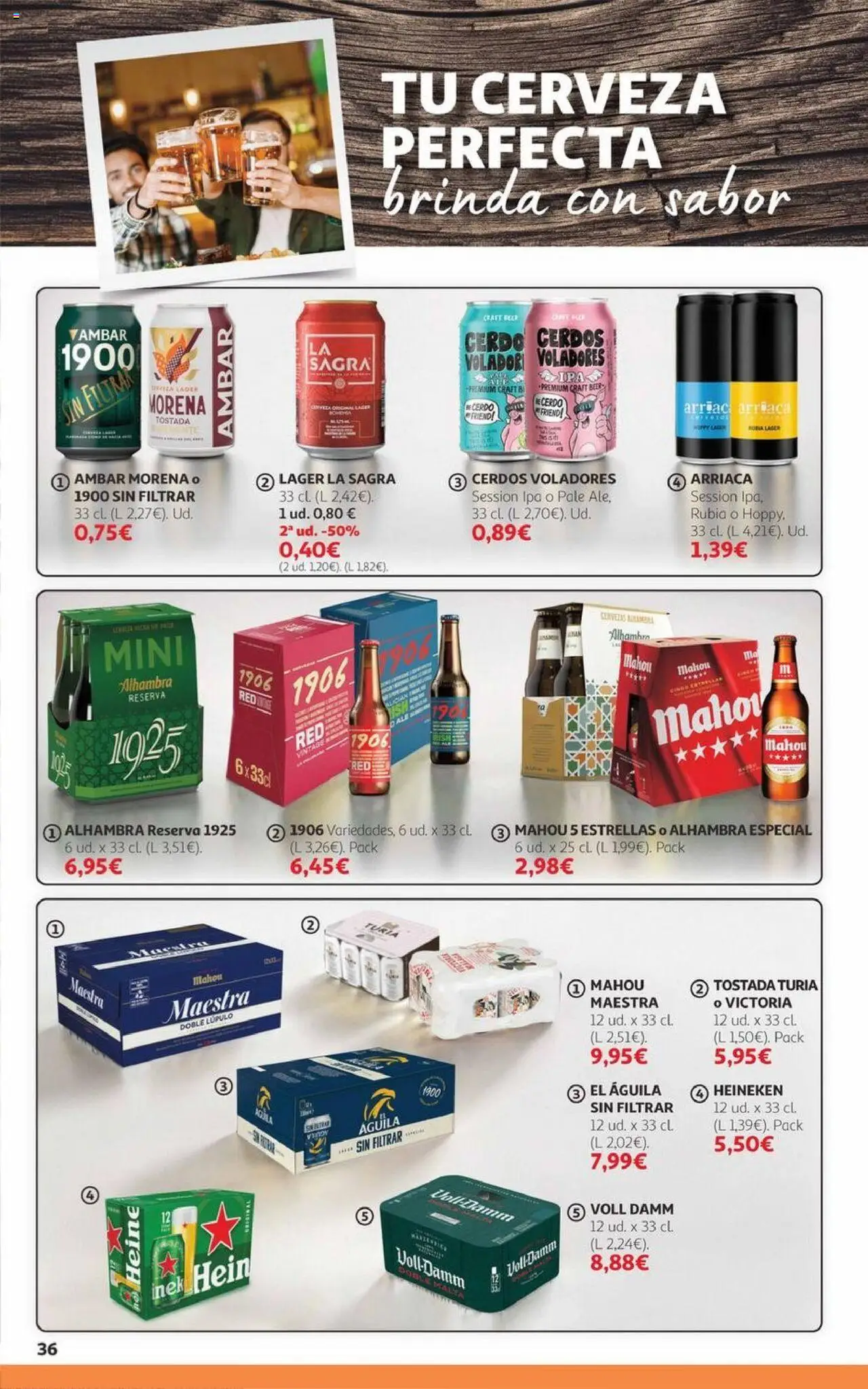 Alcampo - Canarias │ válido desde el 06.10.2025 | Página: 36 | Productos: Cerveza, Cerdo, Σπανάκι