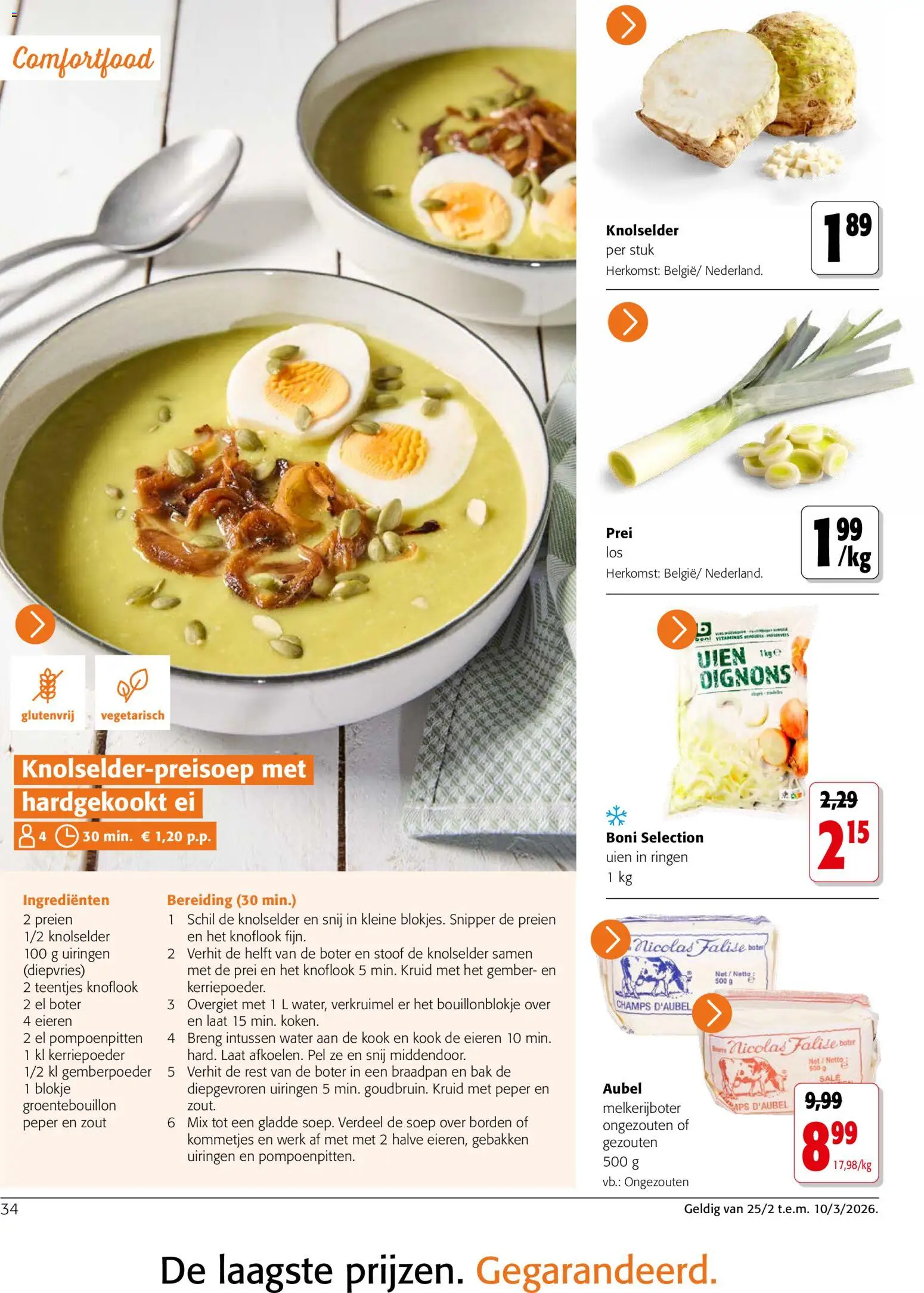 {H1} | Pagina: 34 | Producten: Knoflook, Peper, Boter, Eieren