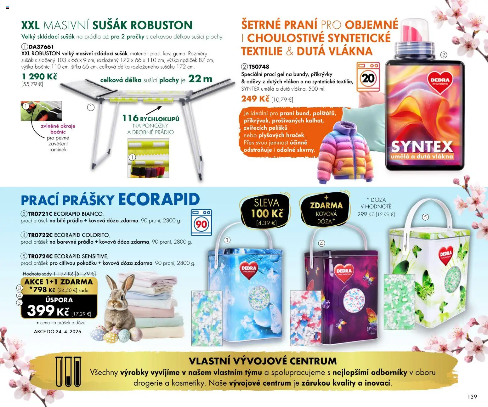 Nové Dedra akcie – leták je platný od 01.02.2026 | Strana: 39 | Produkty: Práčky, Ponožky