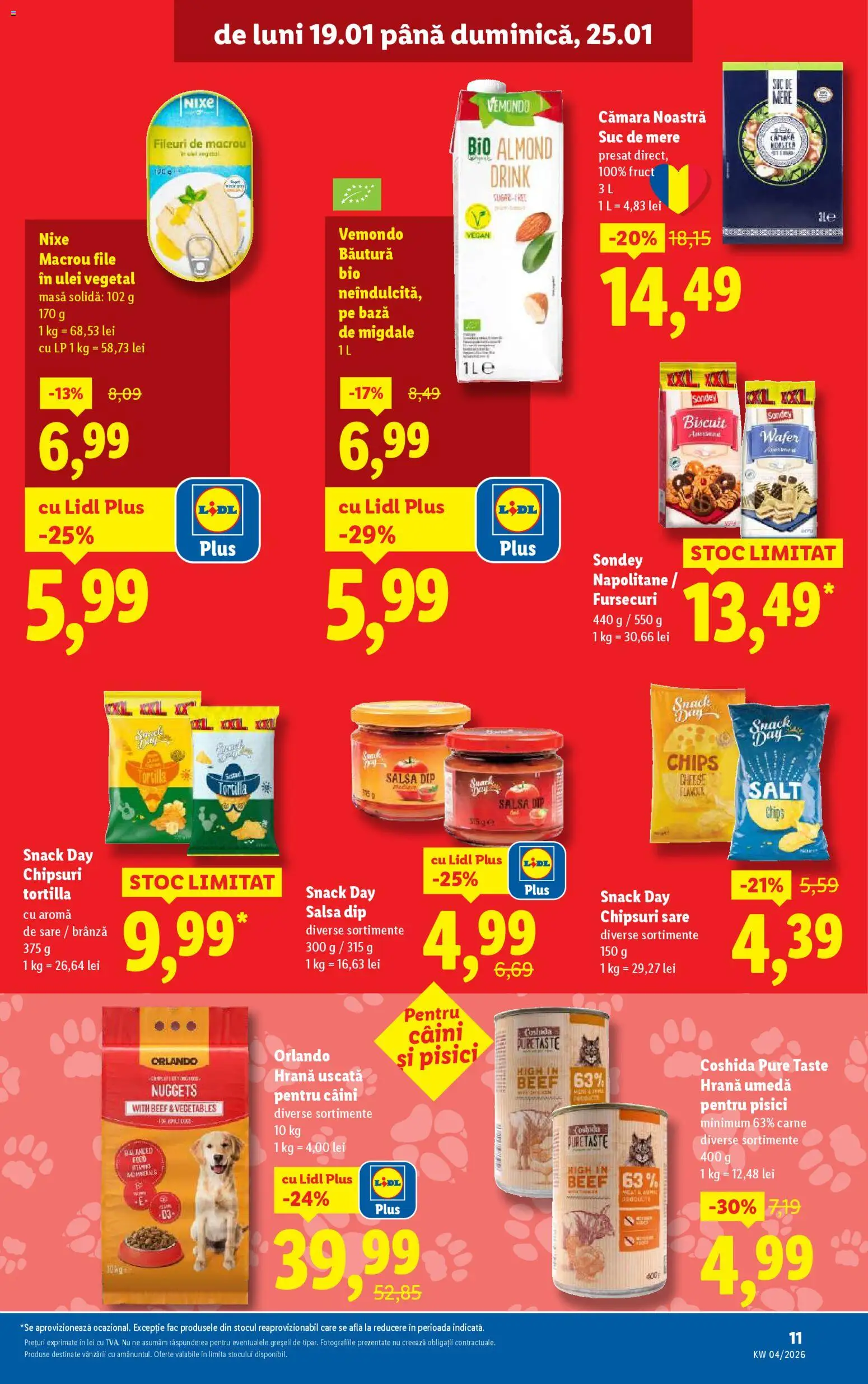 Noul catalog Lidl – valabil de la 19.01.2026 | Pagină: 11 | Produse: Napolitane, Brânză, Apple, Sare