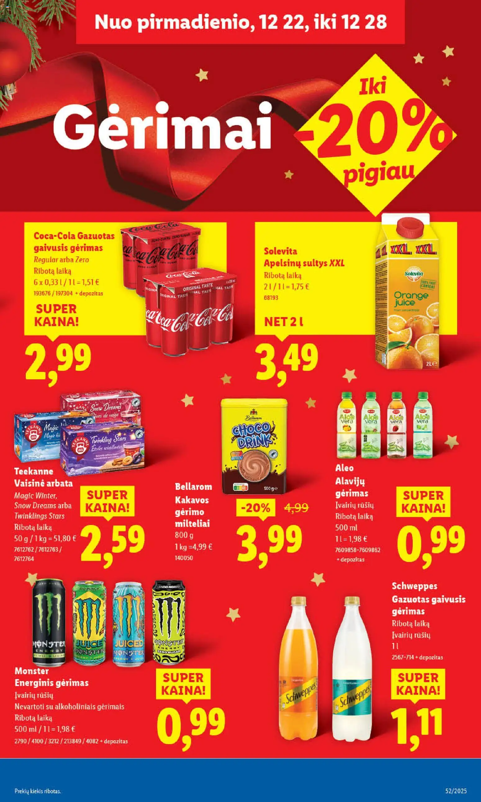 LIDL akcijos nuo 26.12.2025 | Puslapis: 35 | Prekių: Gaivusis gėrimas, Energinis gėrimas, Sultys, Arbata
