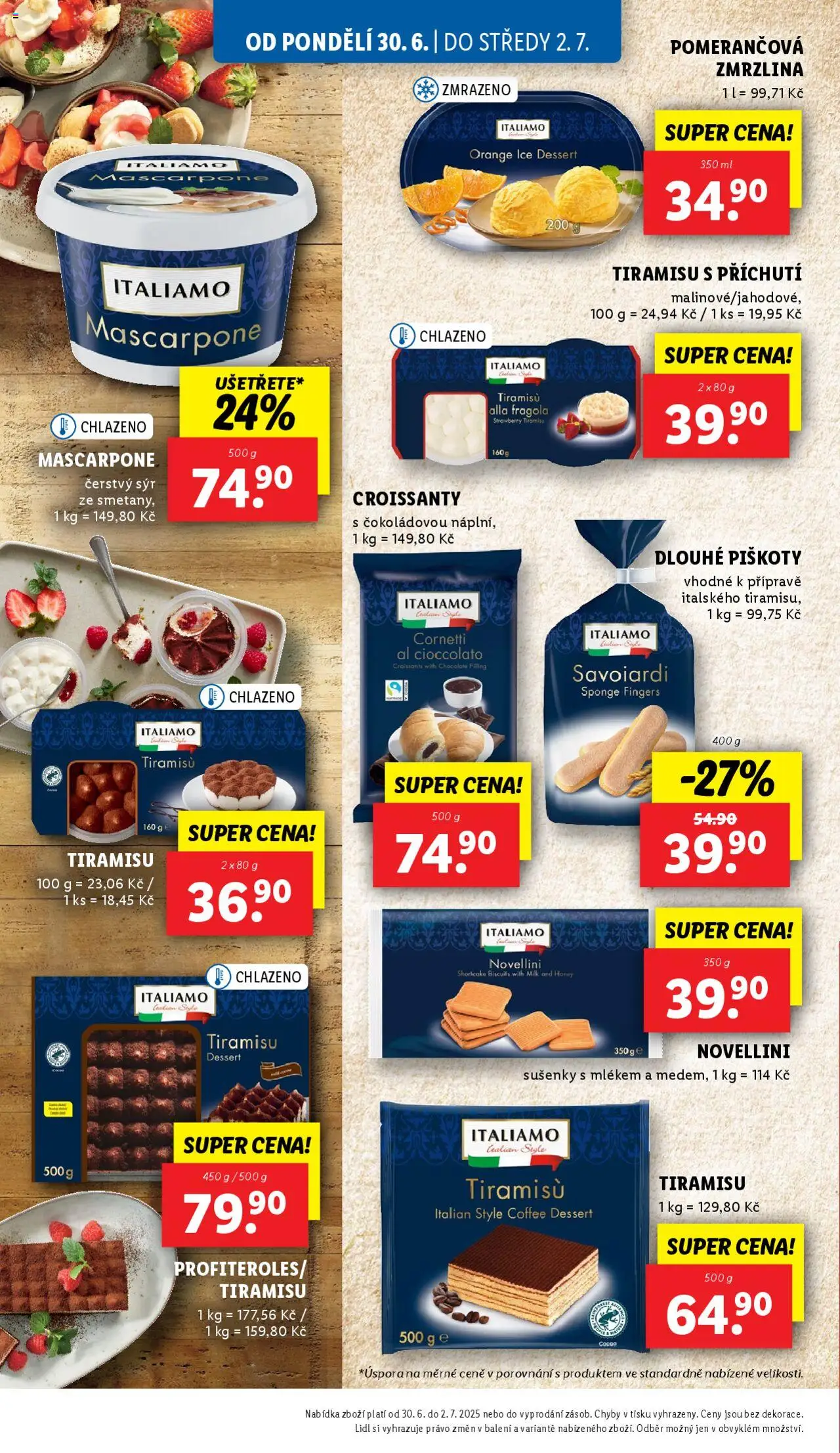 Lidl leták od 30.06.2025 | Strana: 18 | Produkty: Tiramisu, Zmrzlina, Croissant, Sušenky