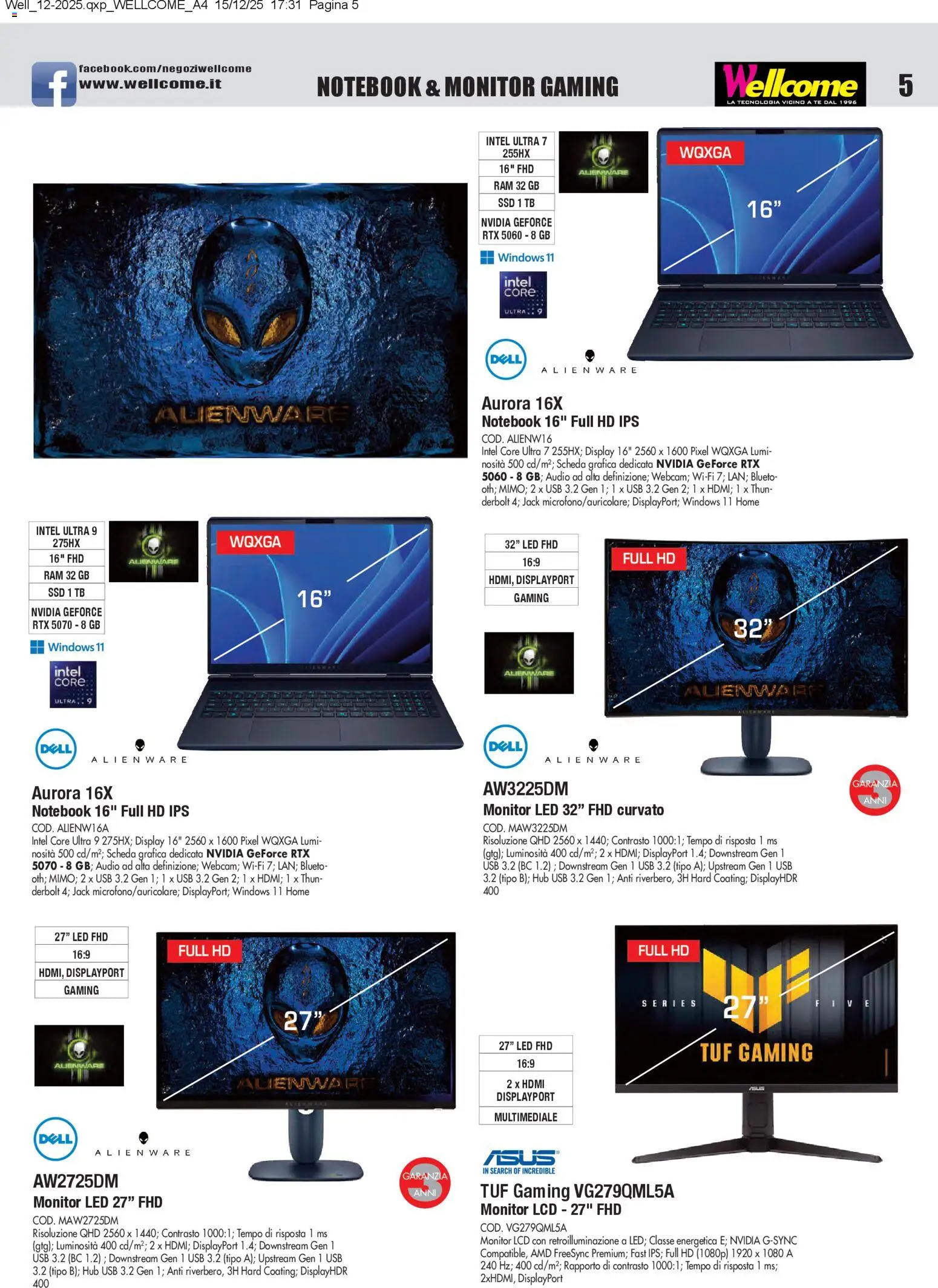 Volantino Wellcome del 23.12.2025 | Pagina: 5 | Prodotti: Monitor, Notebook, Tè, USB