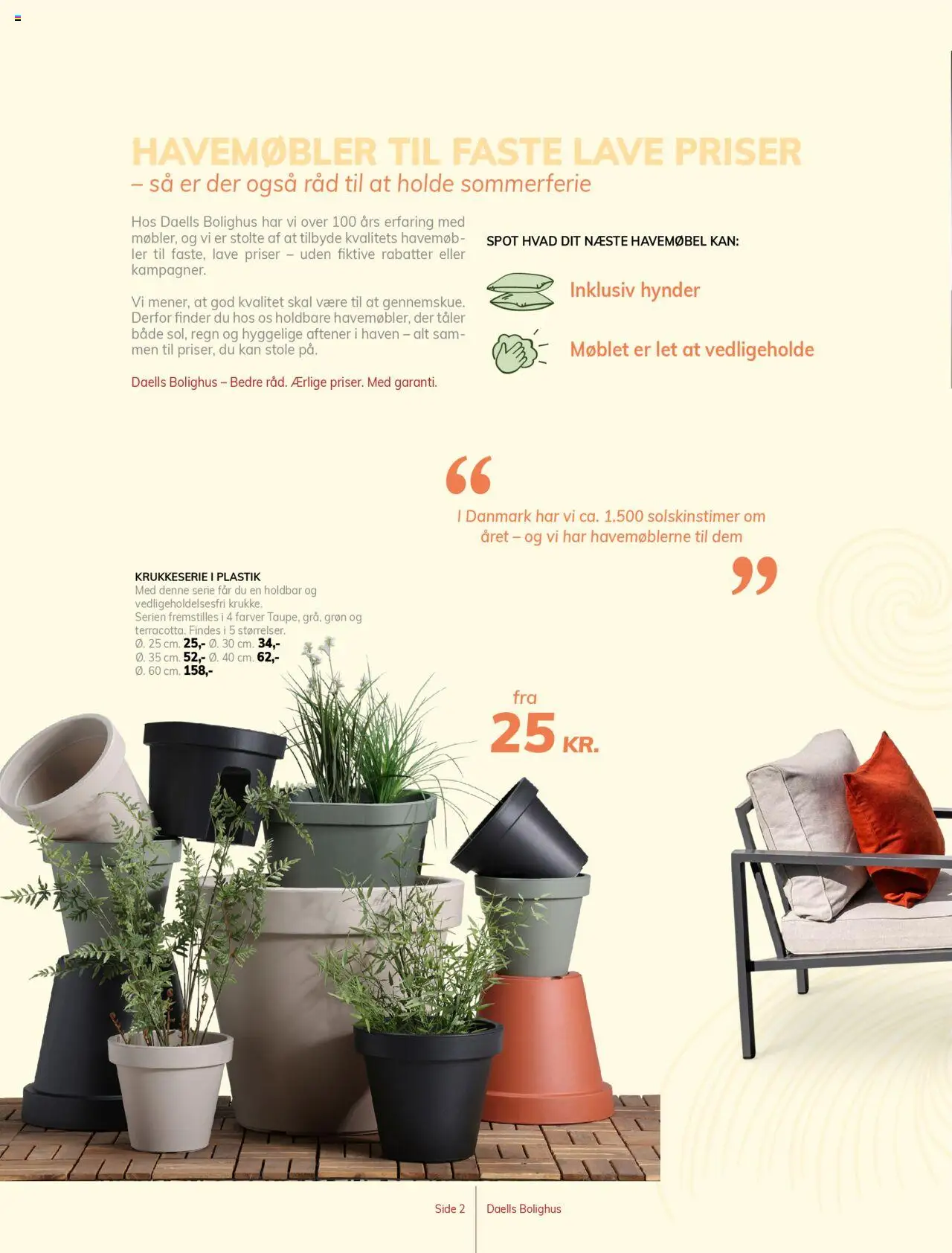 Daells Bolighus tilbudsavis – gyldig fra 26.05.2025 | Side: 2 | Produkter: Havemøbler