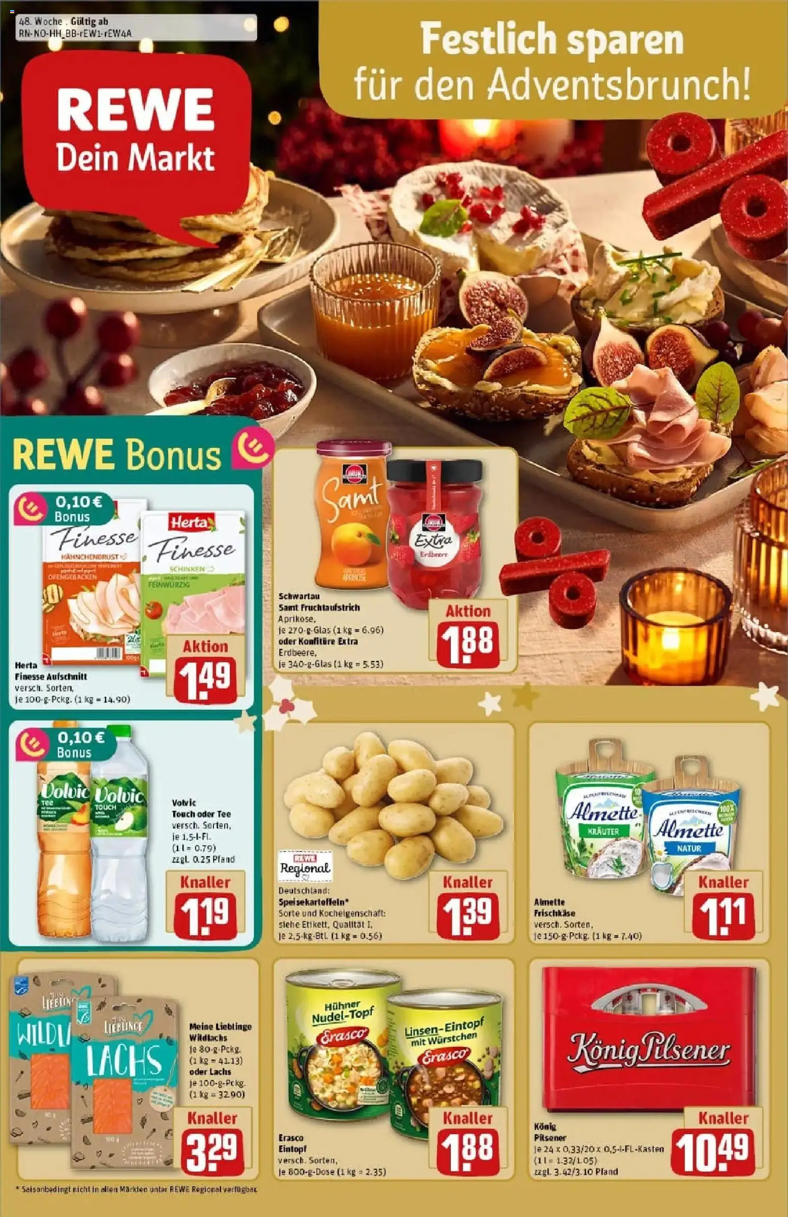 Rewe prospekt Hamburg/Barmbek	 – gültig ab 24.11.2025 | Seite: 1 | Produkte: Volvic touch, Schinken, Erasco, Hahnchenbrust