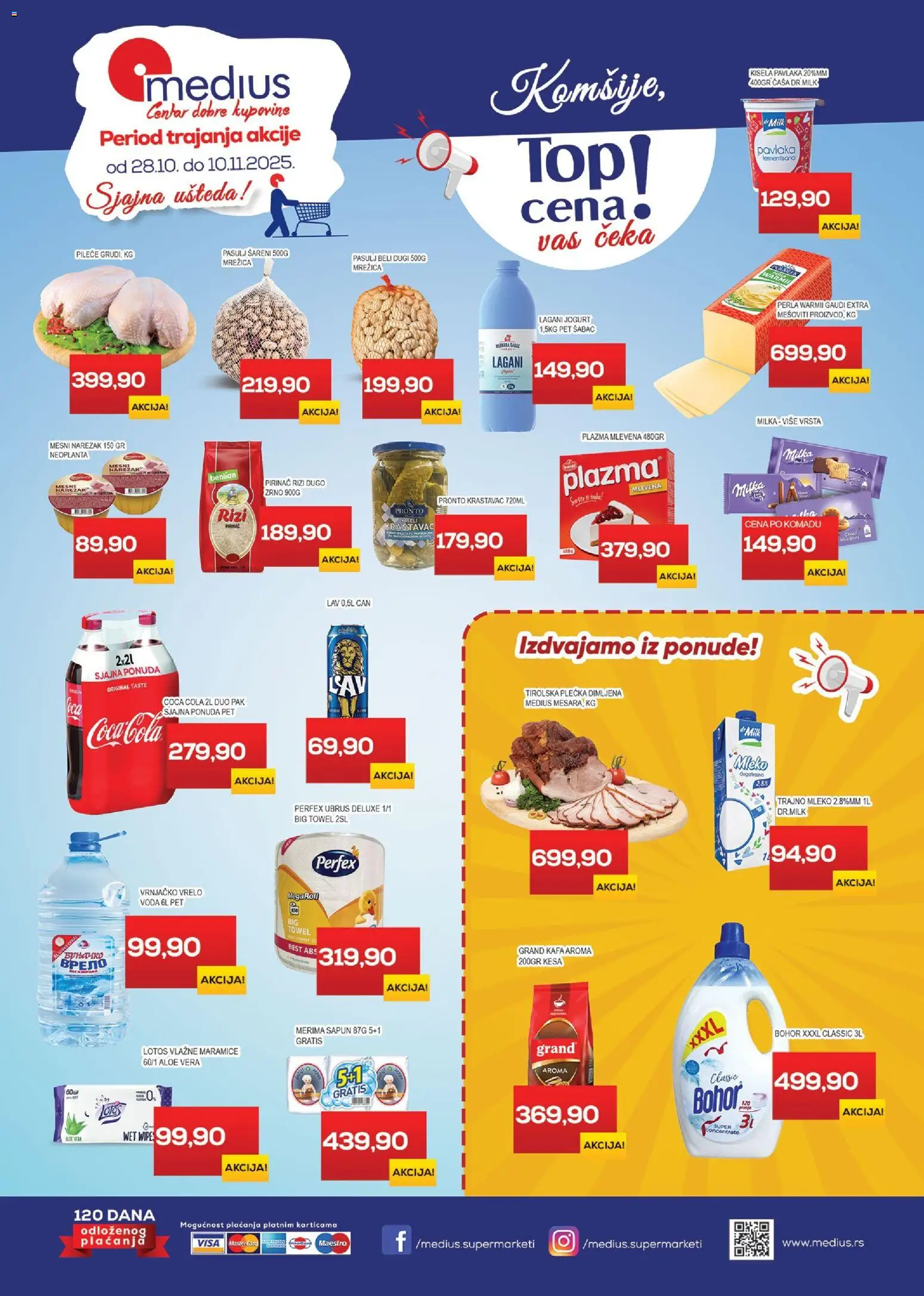 Medius katalog - važi od 28.10.2025 | Strana: 1 | Proizvode: Voda, Jogurt, Kafa, Sapun