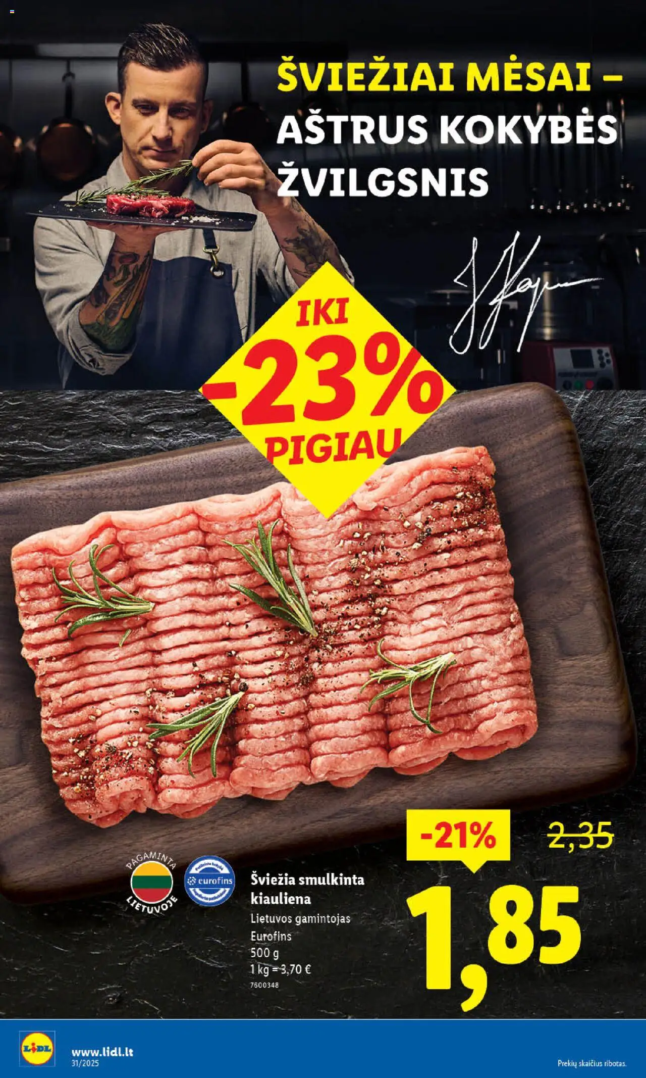 LIDL - Leidinys│galioja nuo 31.07.2025 | Puslapis: 16 | Prekių: Kiauliena