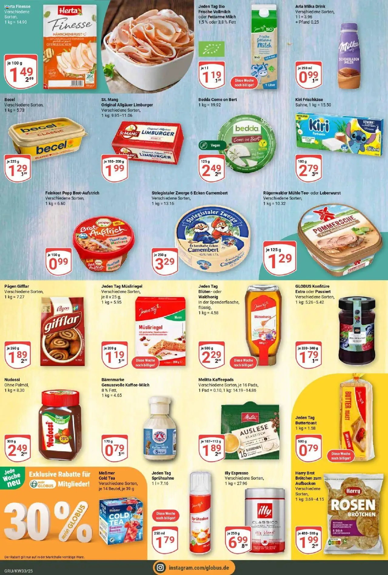 Globus prospekt Grünstadt	 - gültig ab dem 11.08.2025 | Seite: 15 | Produkte: Mühle, Butter, Thunfisch, Herta finesse