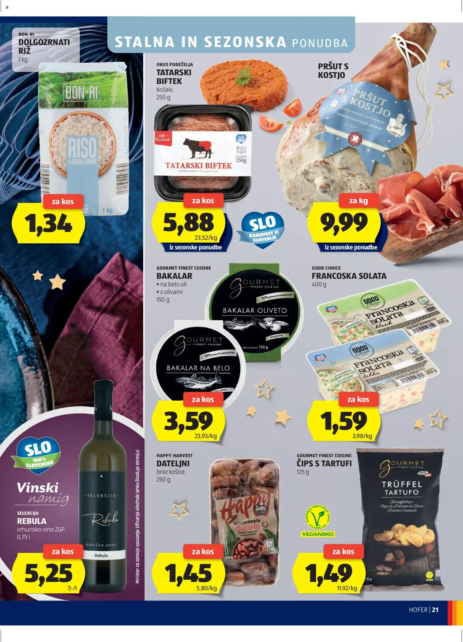 Hofer SI katalog | vrijedi od 18.12.2025 | Stranica: 21 | Proizvodi: Vino, Pršut, Čips, Bakalar