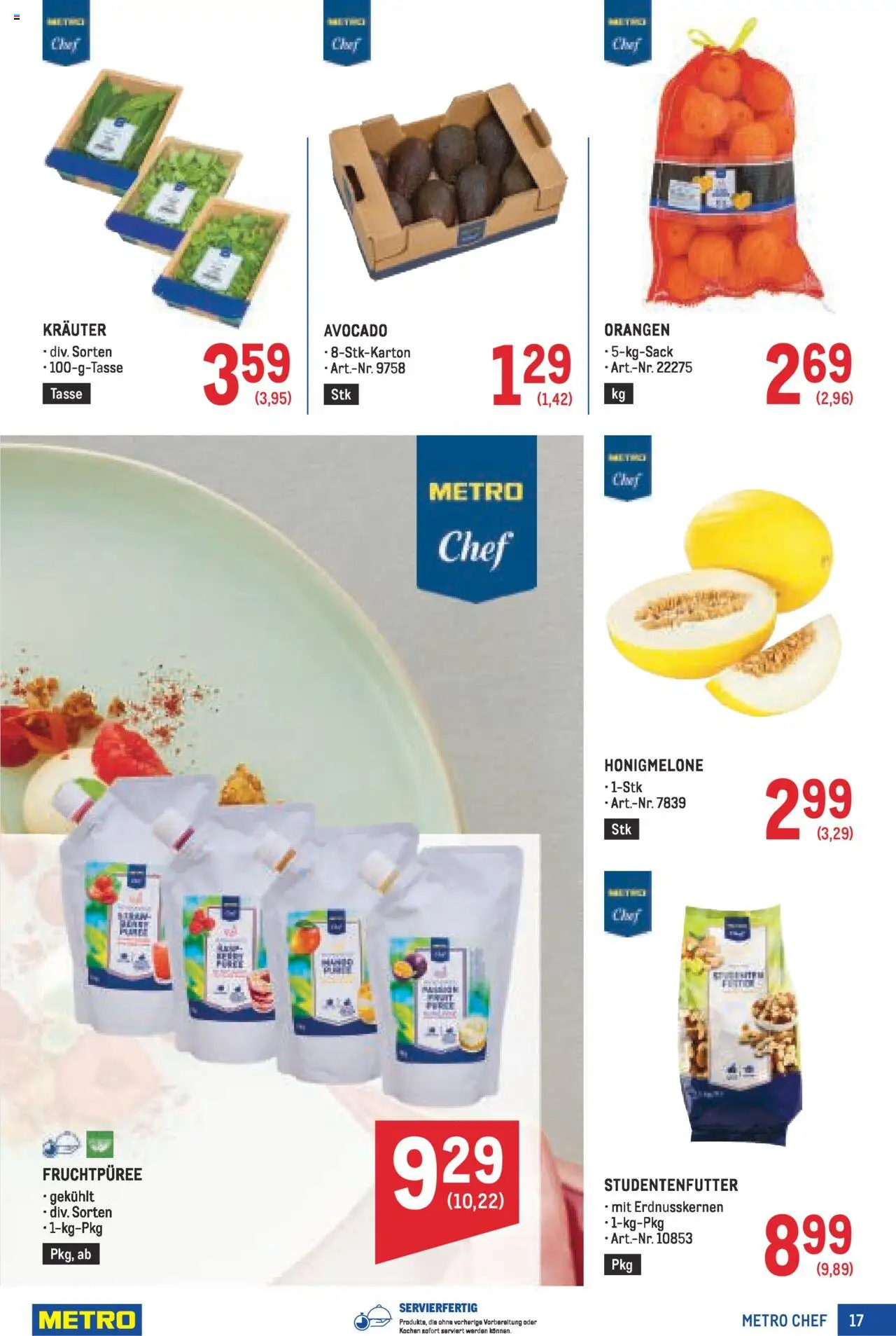 Metro Angebote Profi gültig ab 21.08.2025 | Seite: 17 | Produkte: Avocado, Orangen