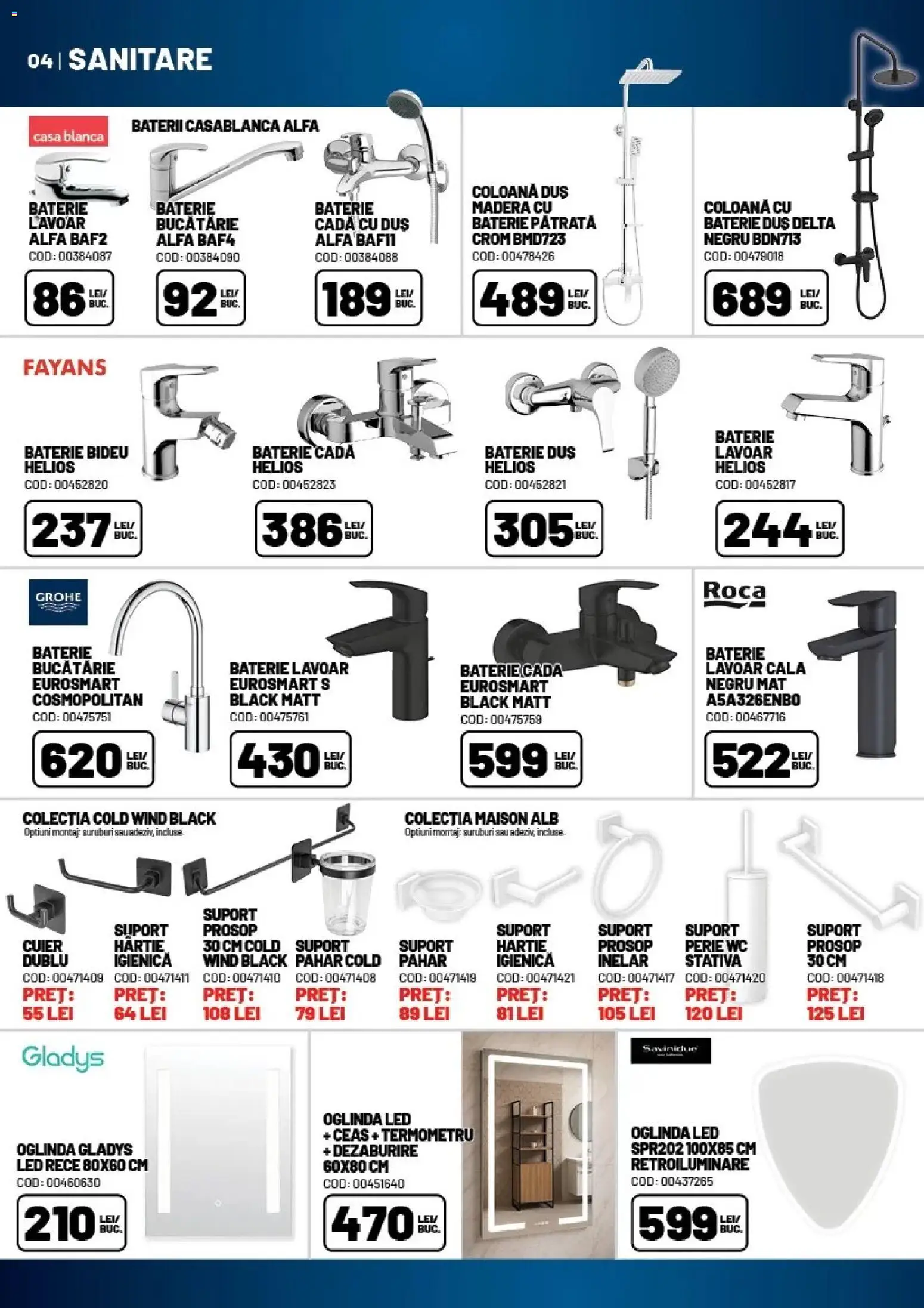 Noul catalog Ambient – valabil de la 16.04.2026 | Pagină: 4 | Produse: Ceas, Baterie, Cadă, Duș