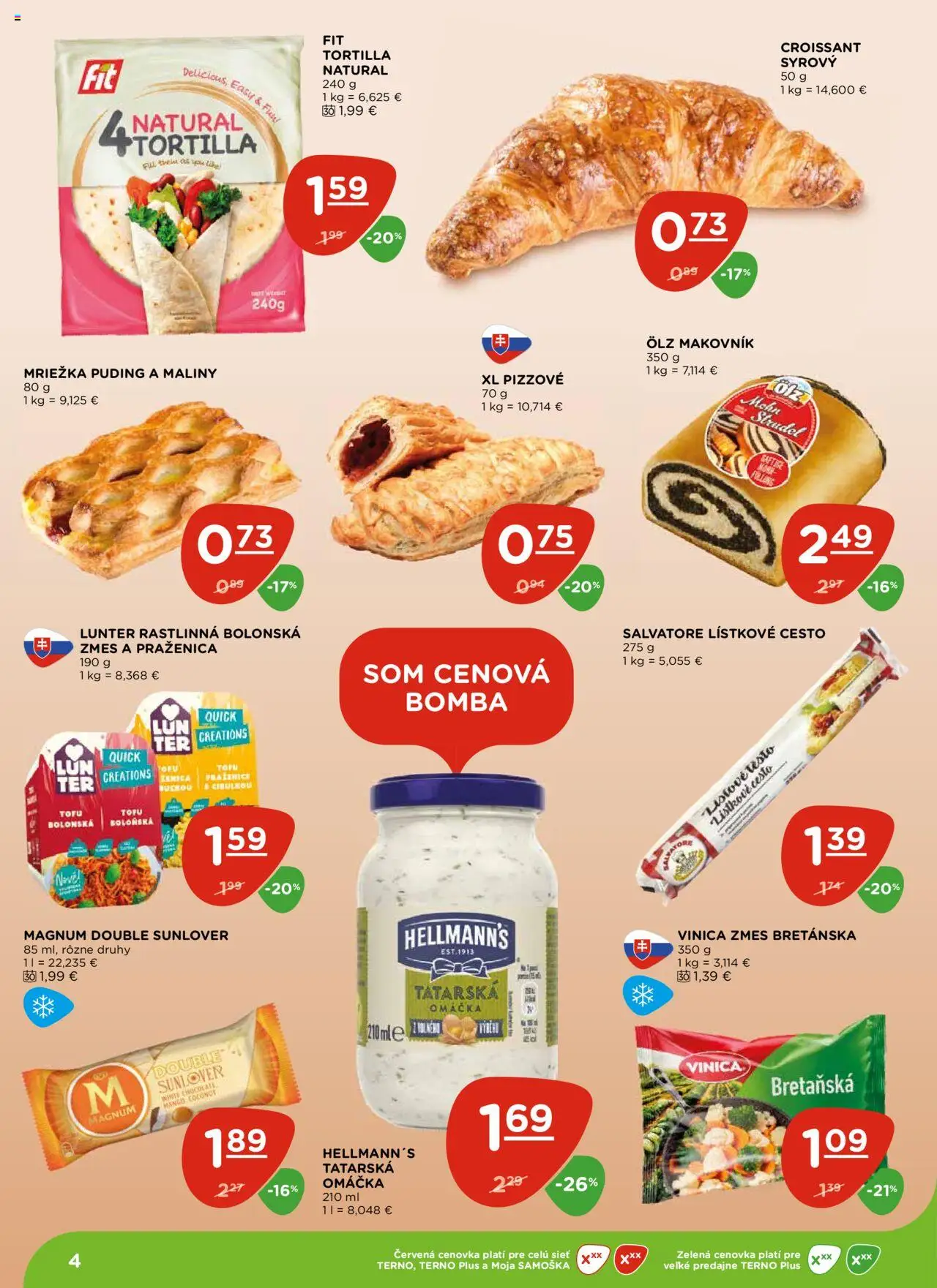 Terno leták │ platný od 03.07.2025 | Strana: 4 | Produkty: Pizza, Magnum, Omáčka, Maliny