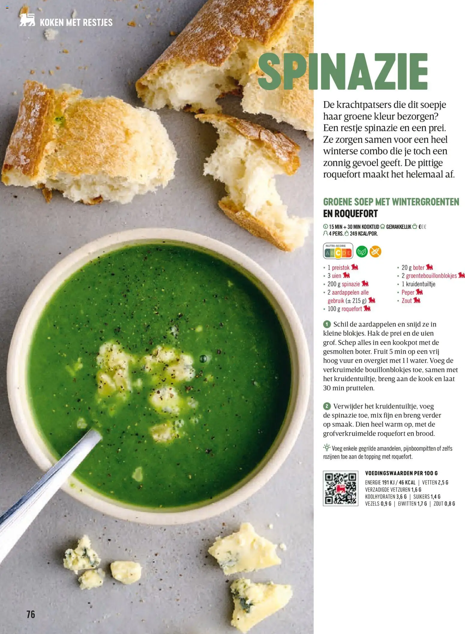 {H1} | Pagina: 76 | Producten: Peper, Spinazie, Schep, Boter