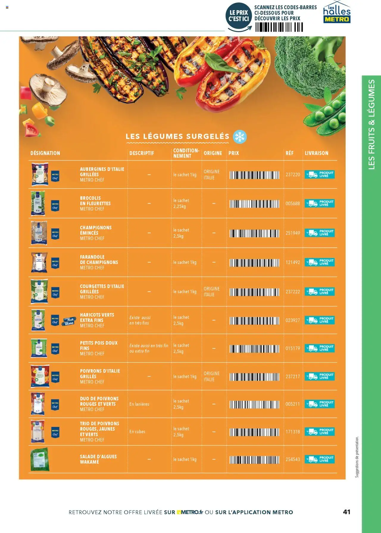  | Page: 41 | Produits: Salade, Haricots verts, Pois, Livre
