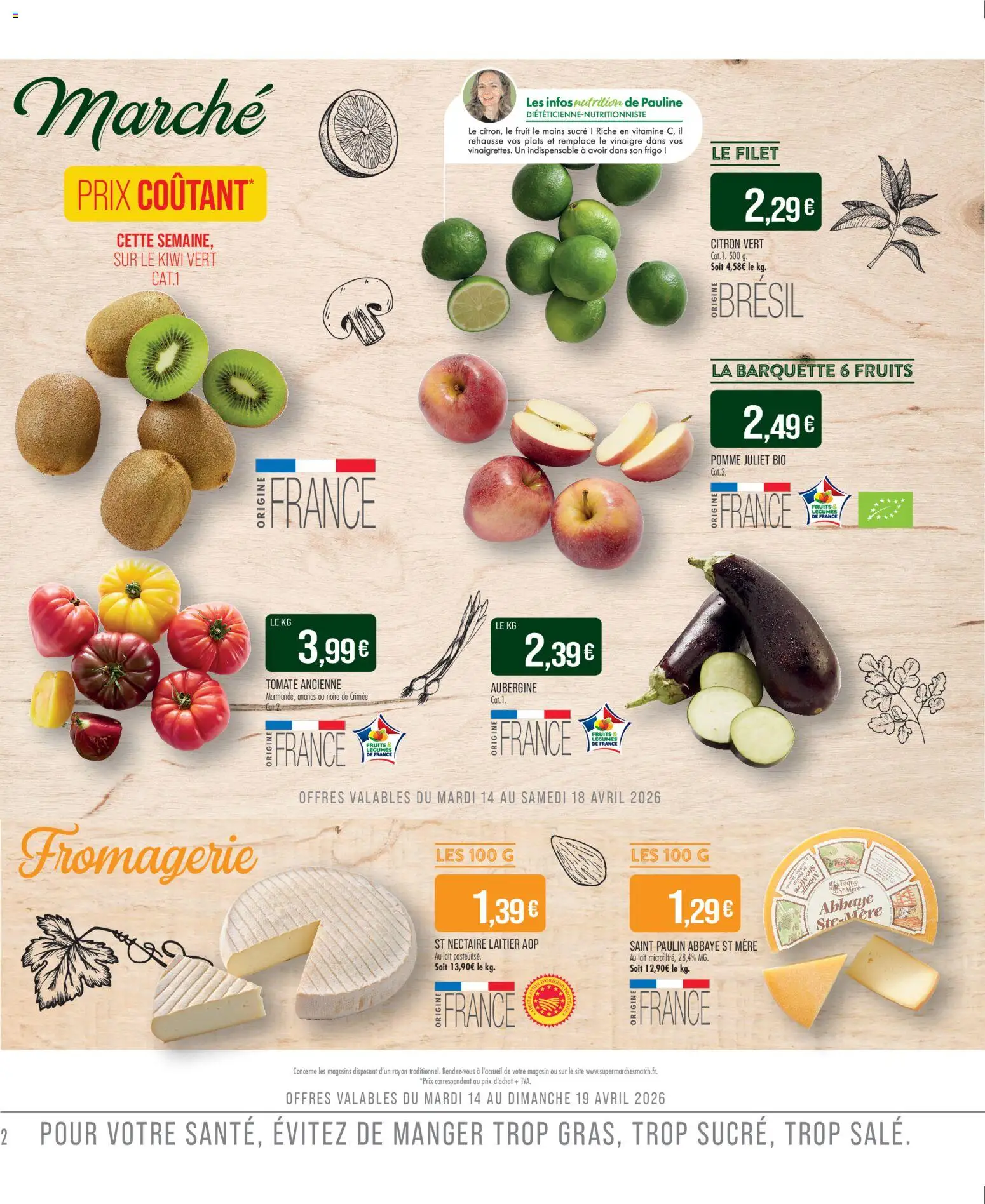 {H1} | Page: 2 | Produits: Sucre, Pomme, Vinaigre, Ananas