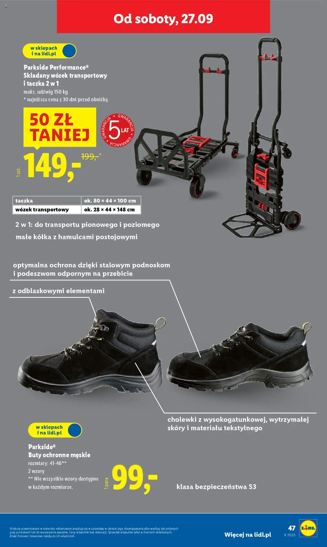Lidl Katalog od 22.09.2025 | Strona: 55 | Produkty: Wózek transportowy, Buty