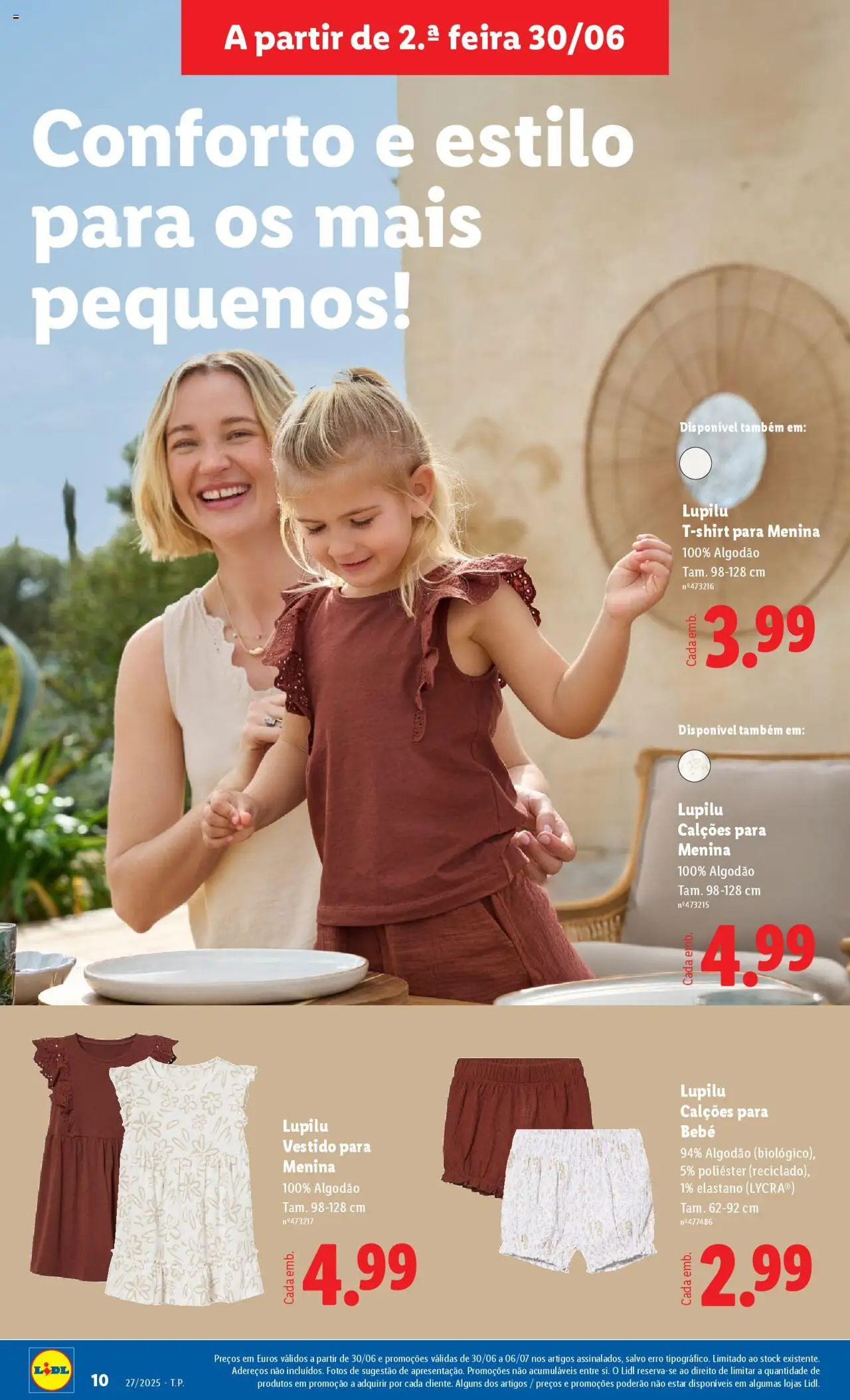 Lidl Novidades │ válido de 30.06.2025 | Página: 10 | Produtos: Vestido, Algodão, Calções