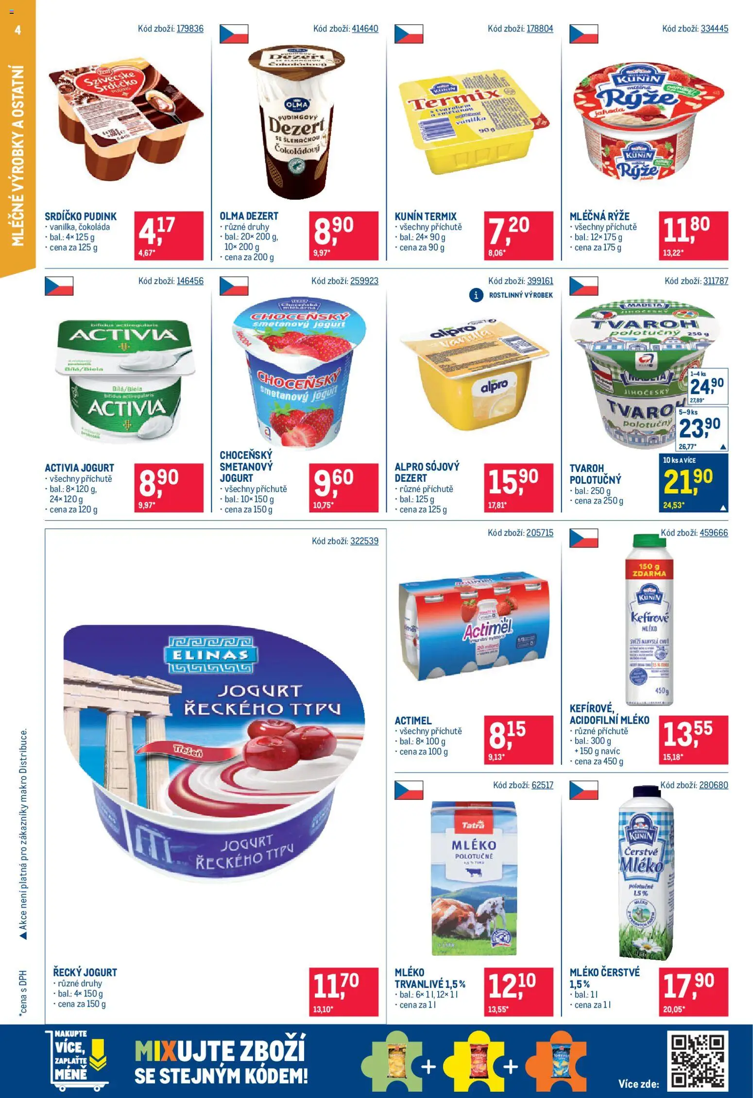Makro leták - Maloobchod od 14.01.2026 | Strana: 4 | Produkty: Smetanový jogurt, Jogurt, Termix, Alpro