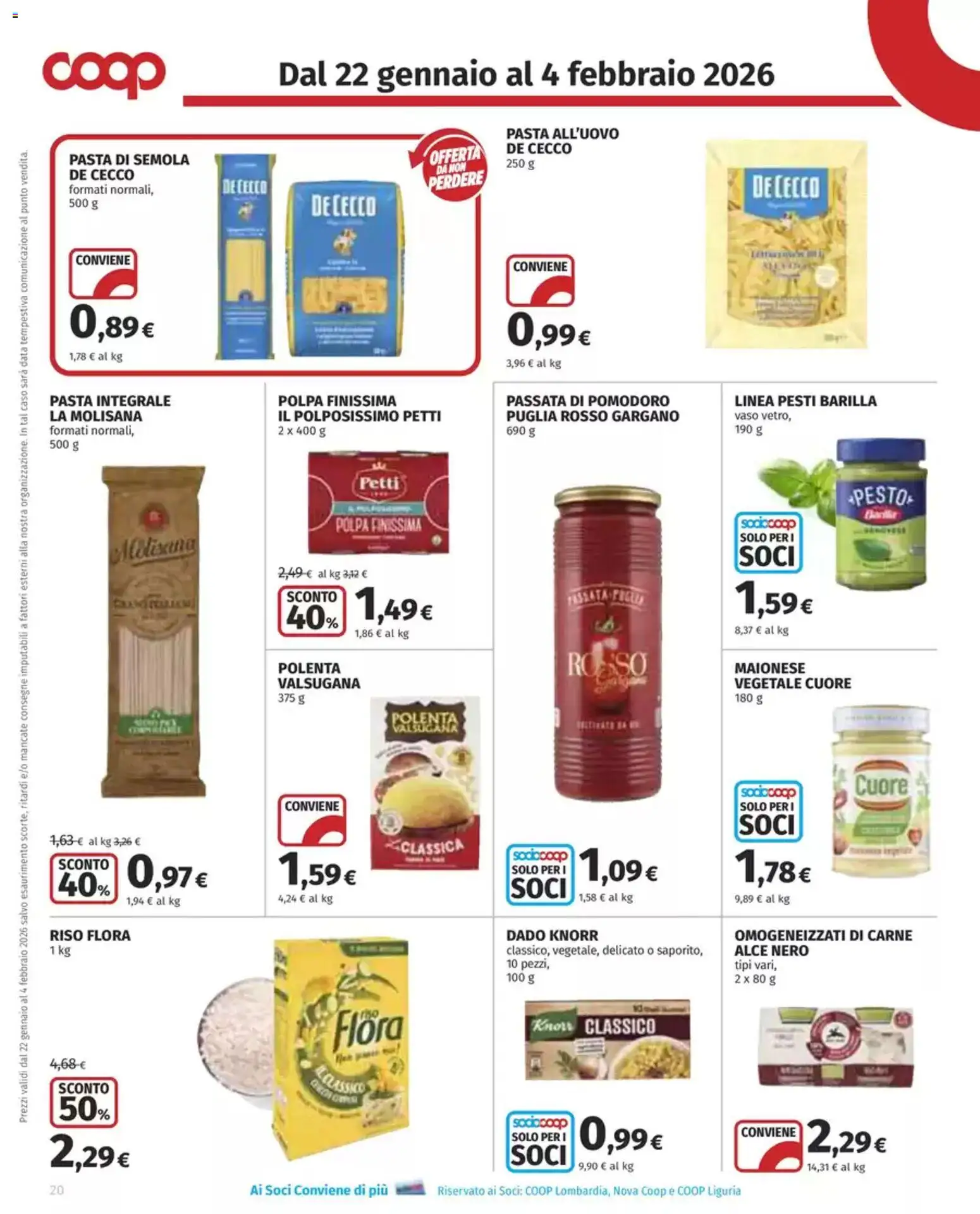 Volantino COOP del 22.01.2026 | Pagina: 20 | Prodotti: Pomodoro, Pesto, Passata di pomodoro, Vaso