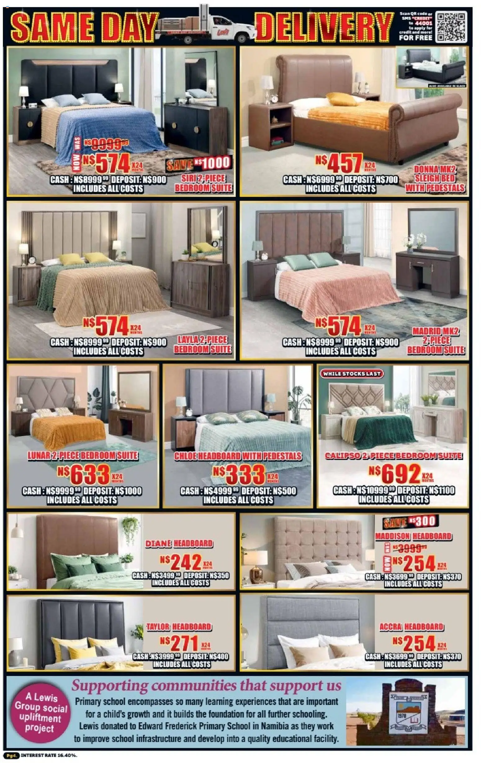 New Lewis Stores catalogue – valid from 05.01.2026 | Page: 4 | Products: Headboard, Bed, Foundation