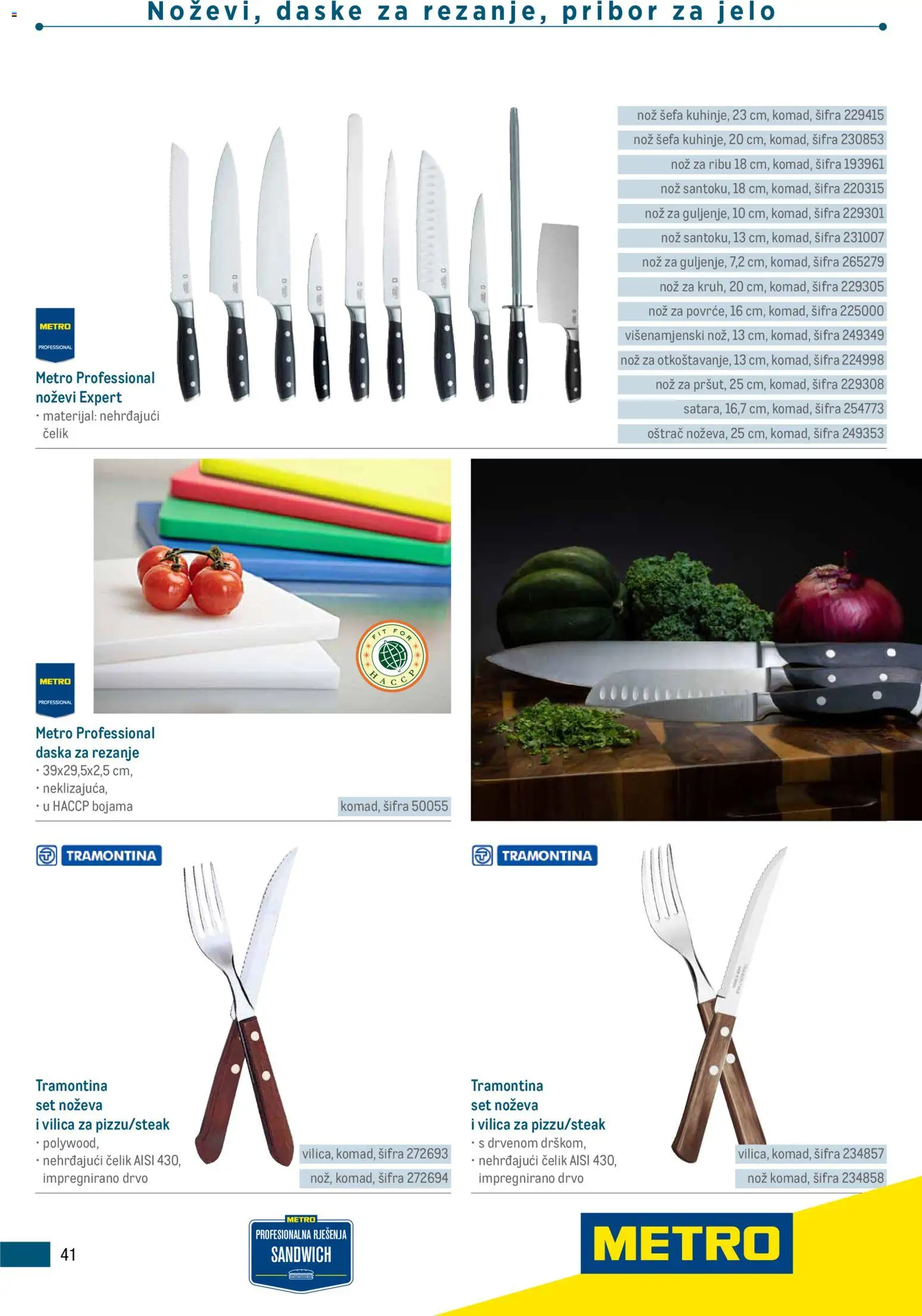 Metro katalog | vrijedi od 05.03.2026 | Stranica: 41 | Proizvodi: Nož, Pribor za jelo, Daska za rezanje