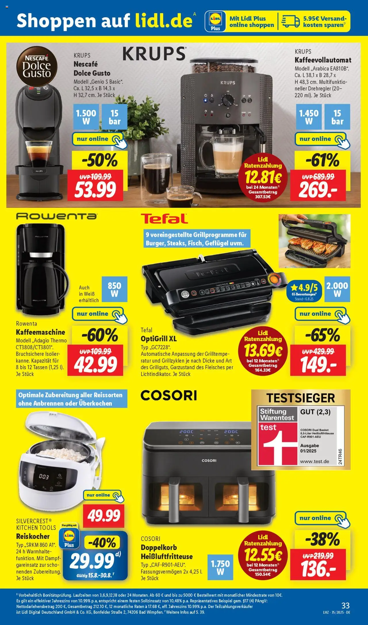 Lidl Prospekt Düsseldorf	 - gültig ab dem 25.08.2025 | Seite: 21 | Produkte: Kaffeemaschine, Nescafe, Kaffeevollautomat, Heißluftfritteuse