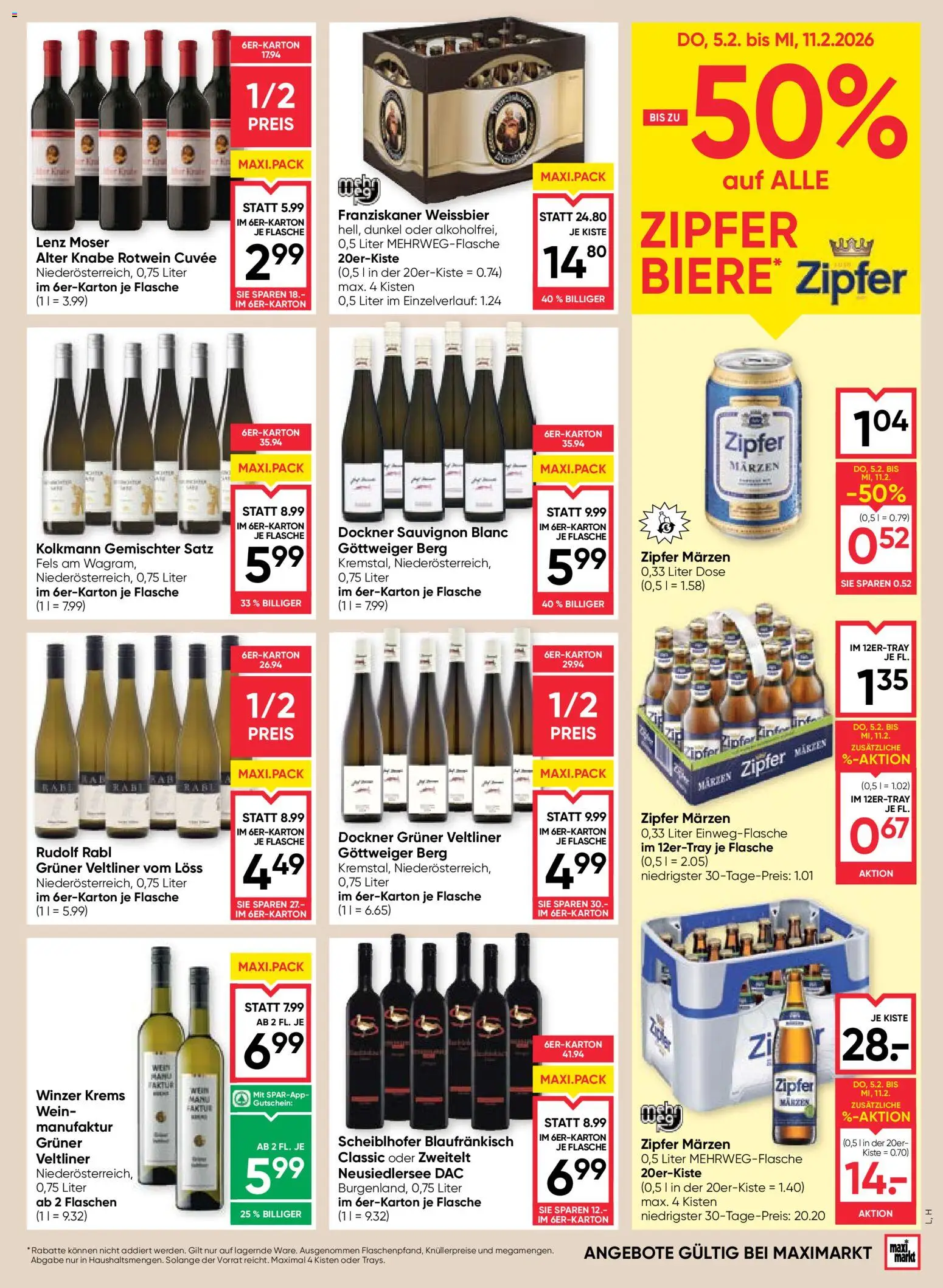 Maximarkt Flugblatt gültig ab 05.02.2026 | Seite: 15 | Produkte: Wein