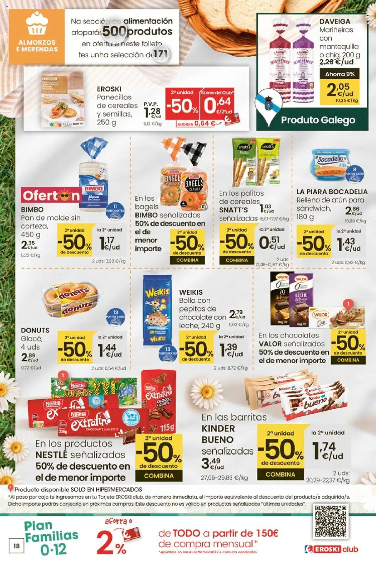 Eroski - Ofertons para conquistarte │ válido desde el 14.08.2025 | Página: 18 | Productos: Leche, Pan, Té, Caja