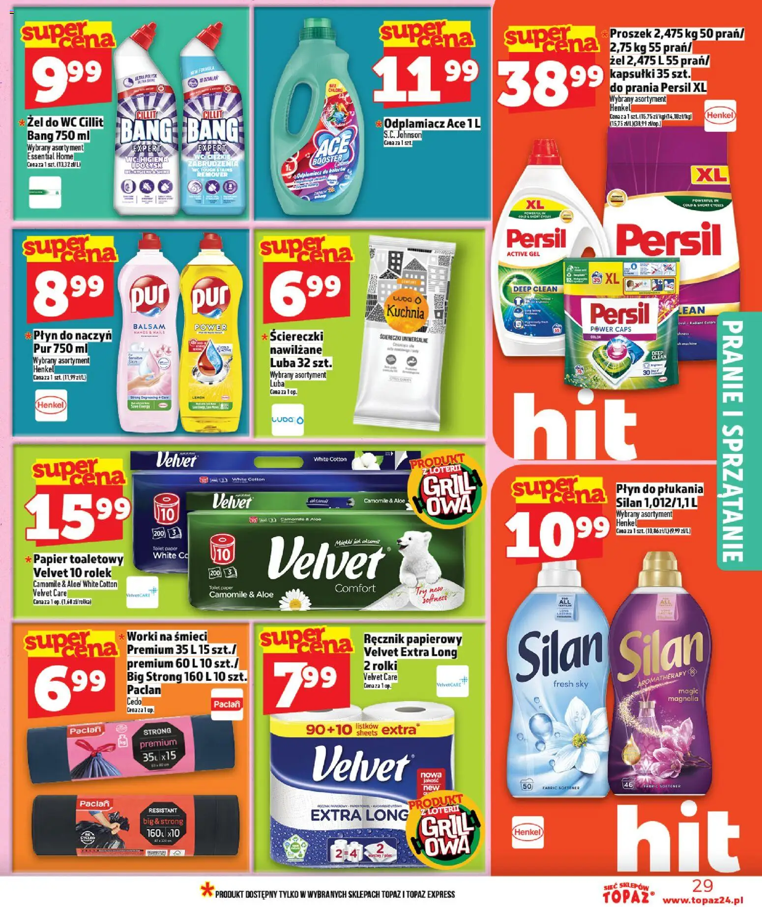 Topaz gazetka od 30.04.2026 | Strona: 29 | Produkty: Papier toaletowy, Rolki, Grill, Odplamiacz