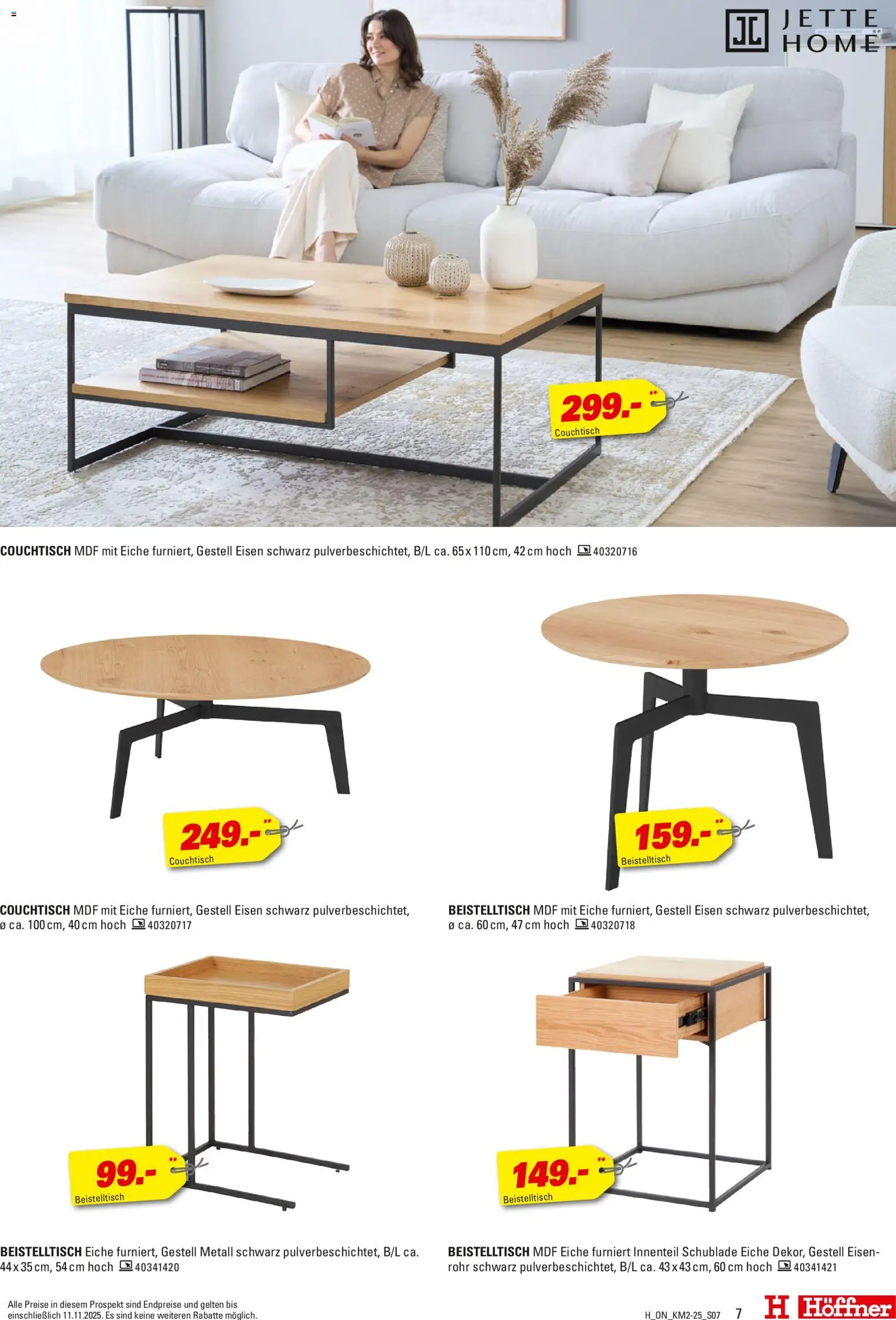 Höffner Kleinmöbel Spezial – gültig ab 29.10.2025 | Seite: 7 | Produkte: Beistelltisch, Couchtisch