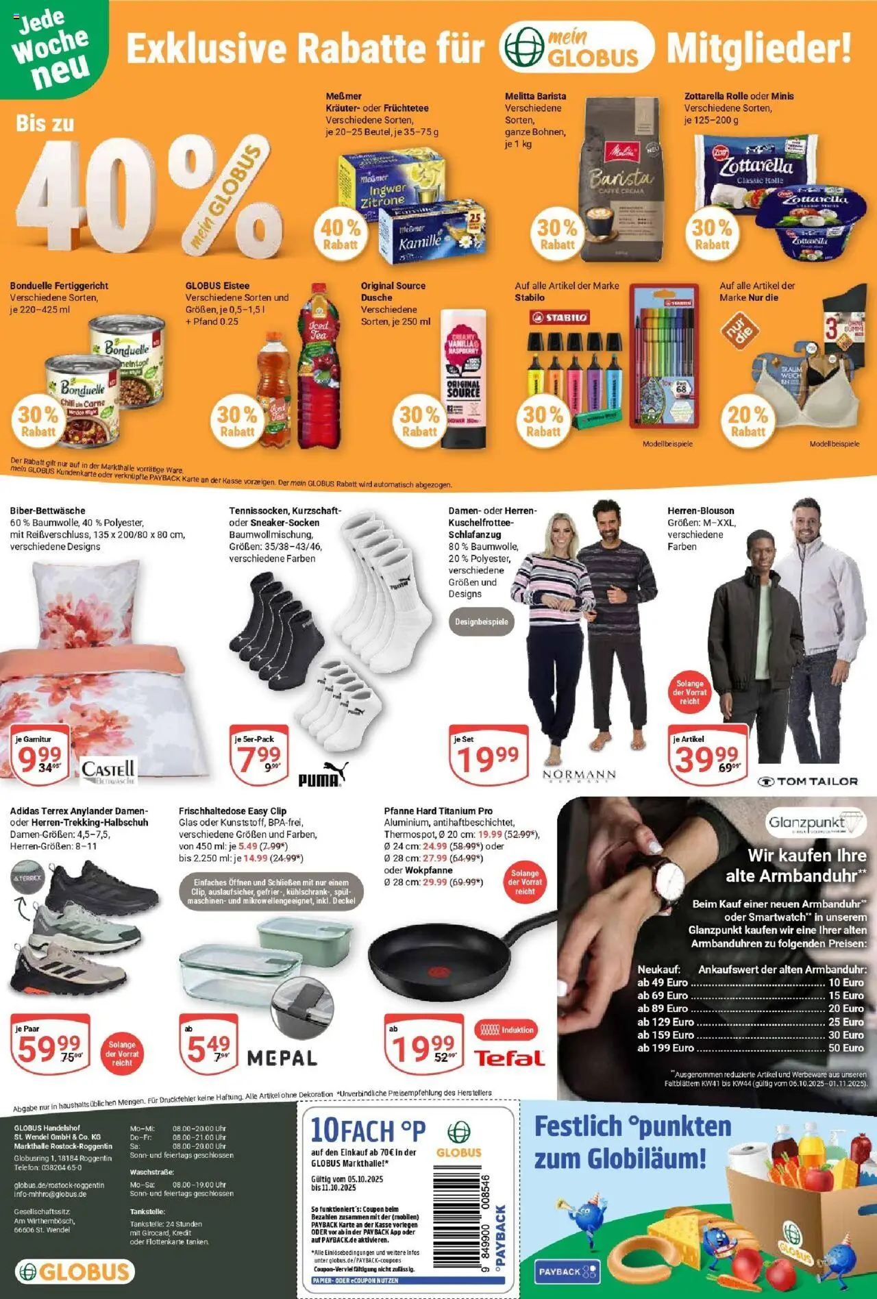 Globus prospekt Rostock	 – gültig ab 06.10.2025 | Seite: 26 | Produkte: Melitta, Chili, Telefon, Uhr