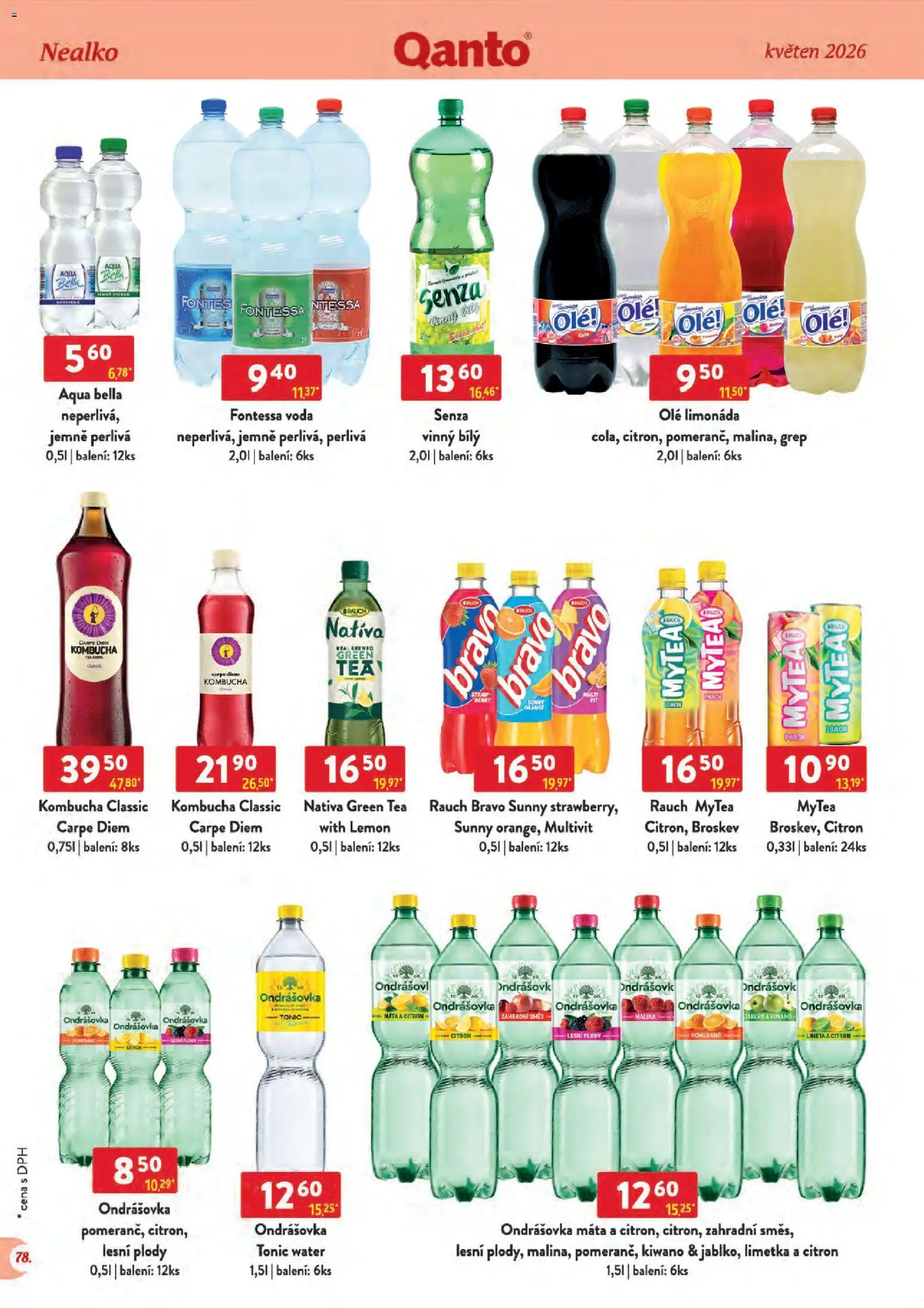 Astur & Qanto leták - Velkoobchod 05/2026 od 01.05.2026 | Strana: 78 | Produkty: Penne, Ondrášovka, Tonic Water, Tonic