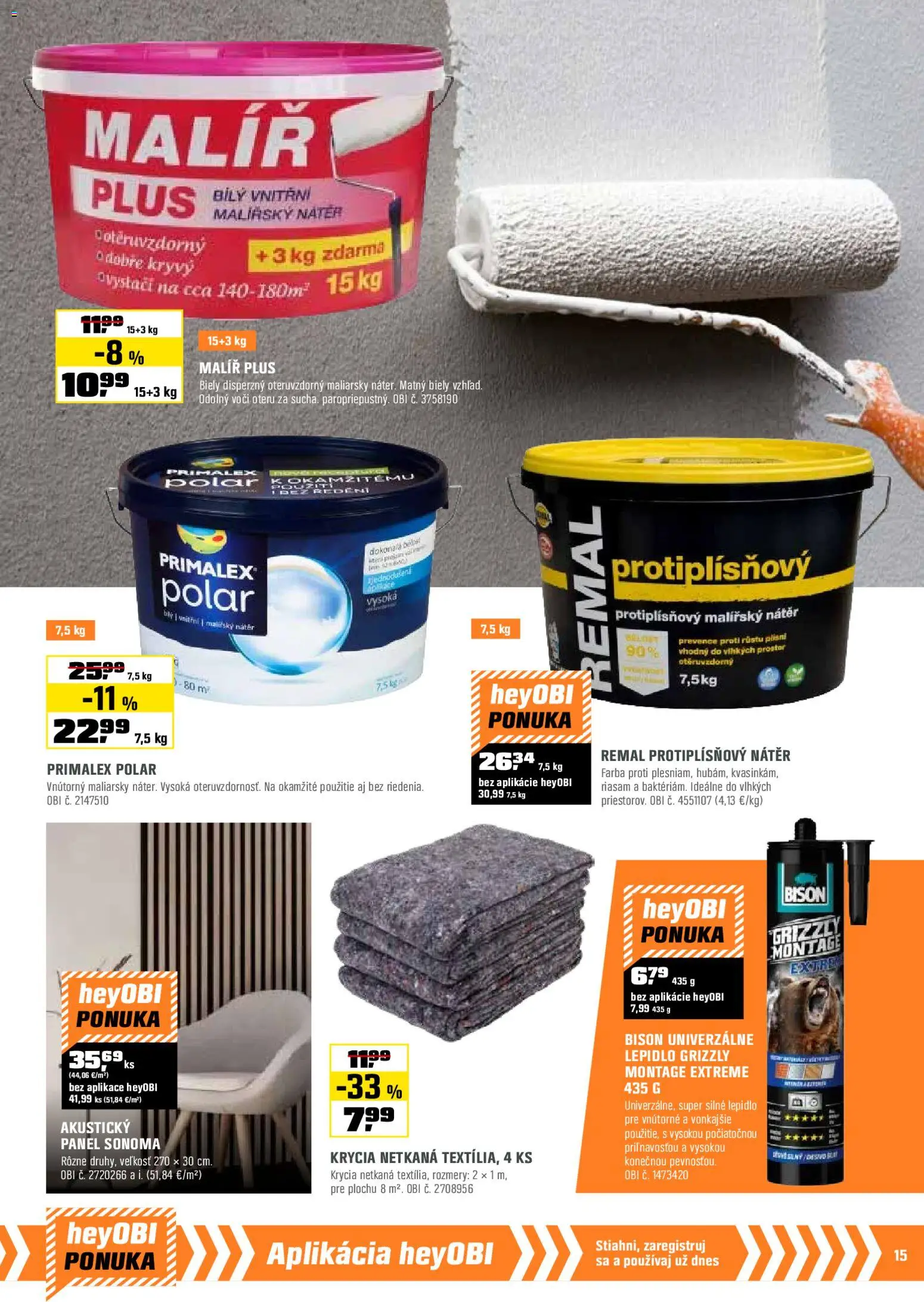 Nové OBI akcie – leták je platný od 01.12.2025 | Strana: 15 | Produkty: Primalex