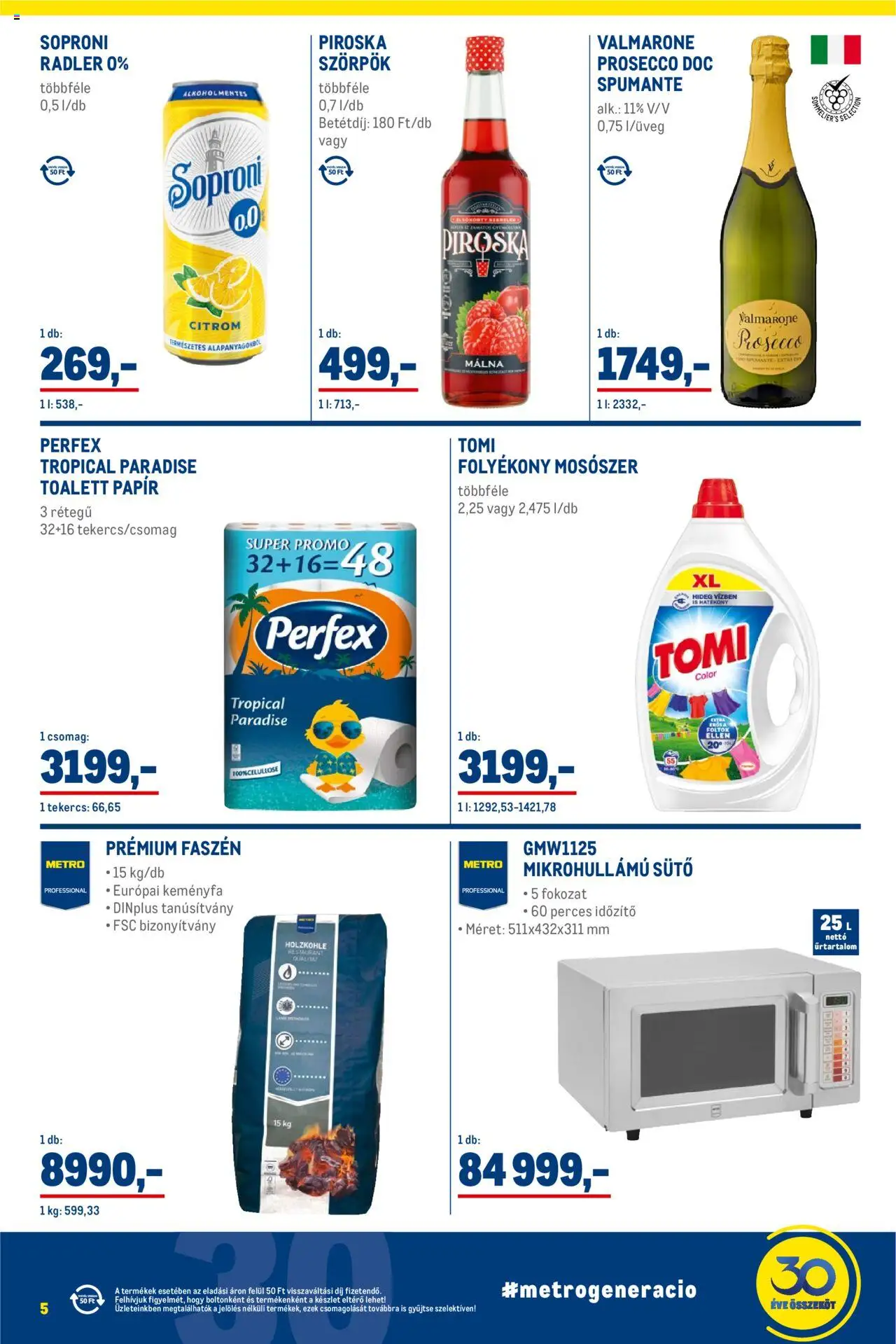 Metro akciós ujság - amely érvényes a következő dátumtól: 01.07.2025 | Oldal: 5 | Termékek: Málna, Radler, Mosószer, Citrom
