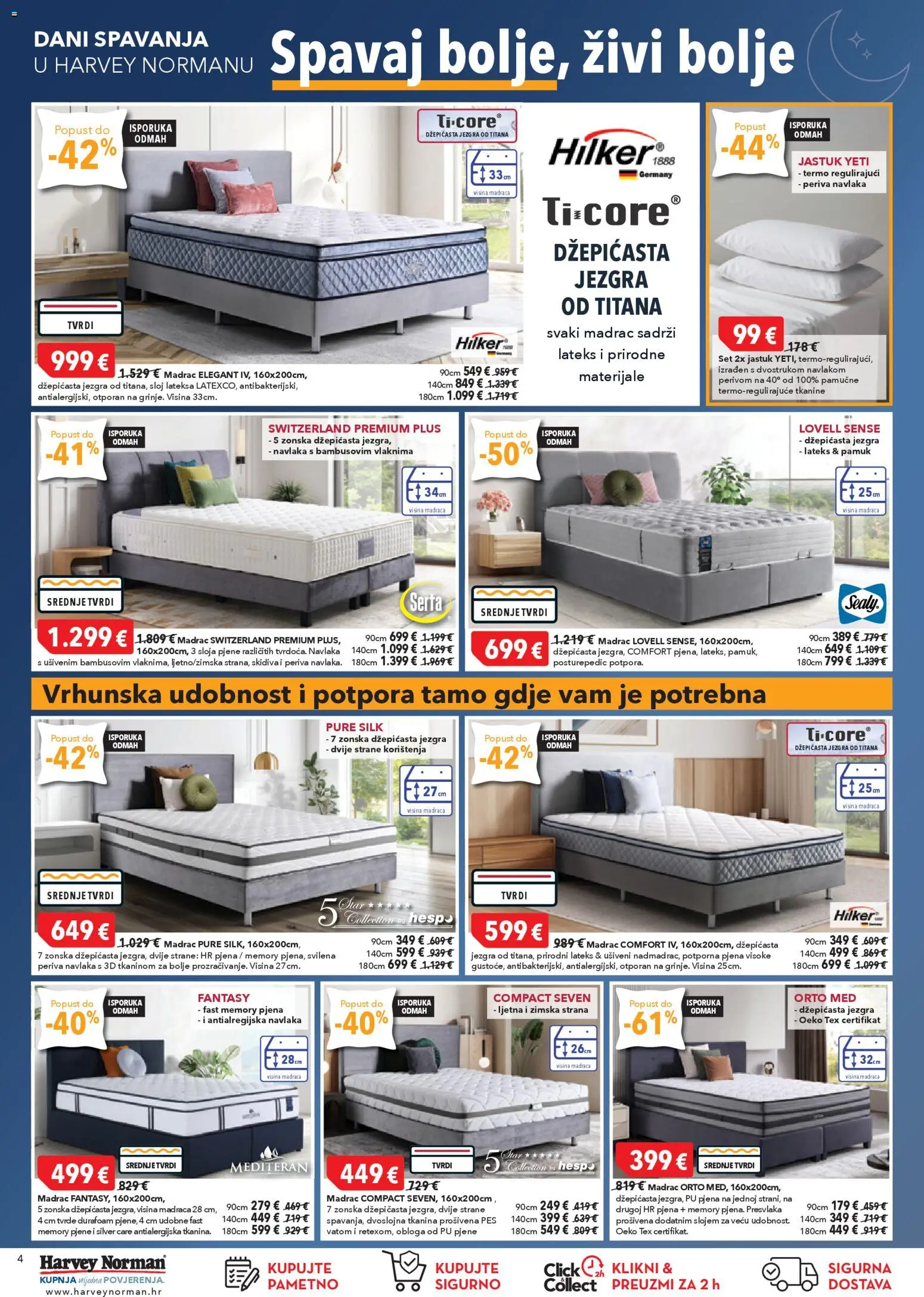 Harvey Norman katalog | vrijedi od 19.02.2026 | Stranica: 4 | Proizvodi: Madrac, Jastuk, Med