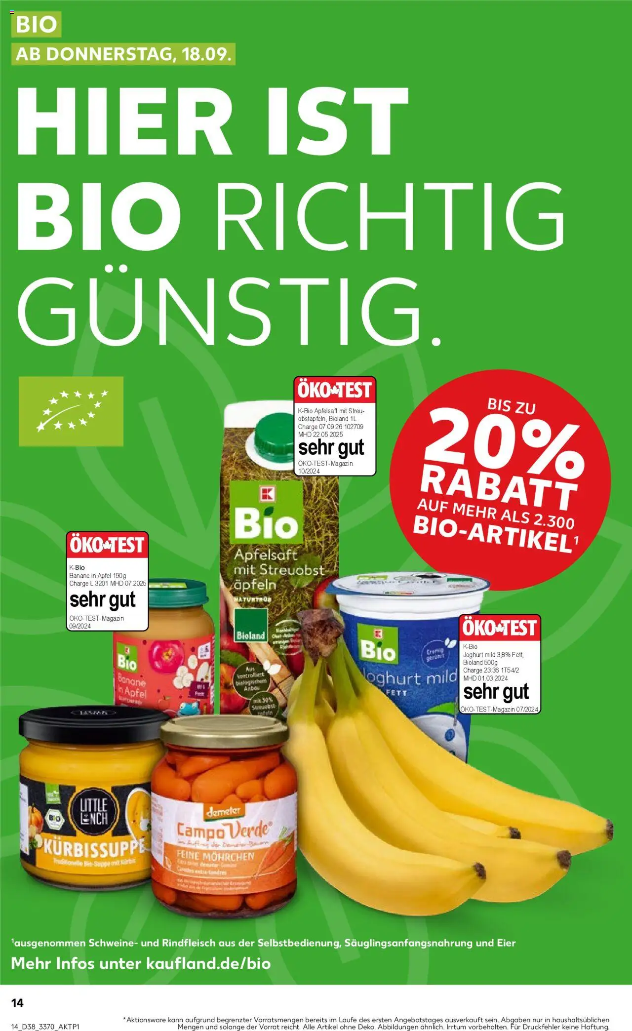 Kaufland prospekt Potsdam	 – gültig ab 18.09.2025 | Seite: 14 | Produkte: Joghurt, Eier, Apfelsaft, Apple