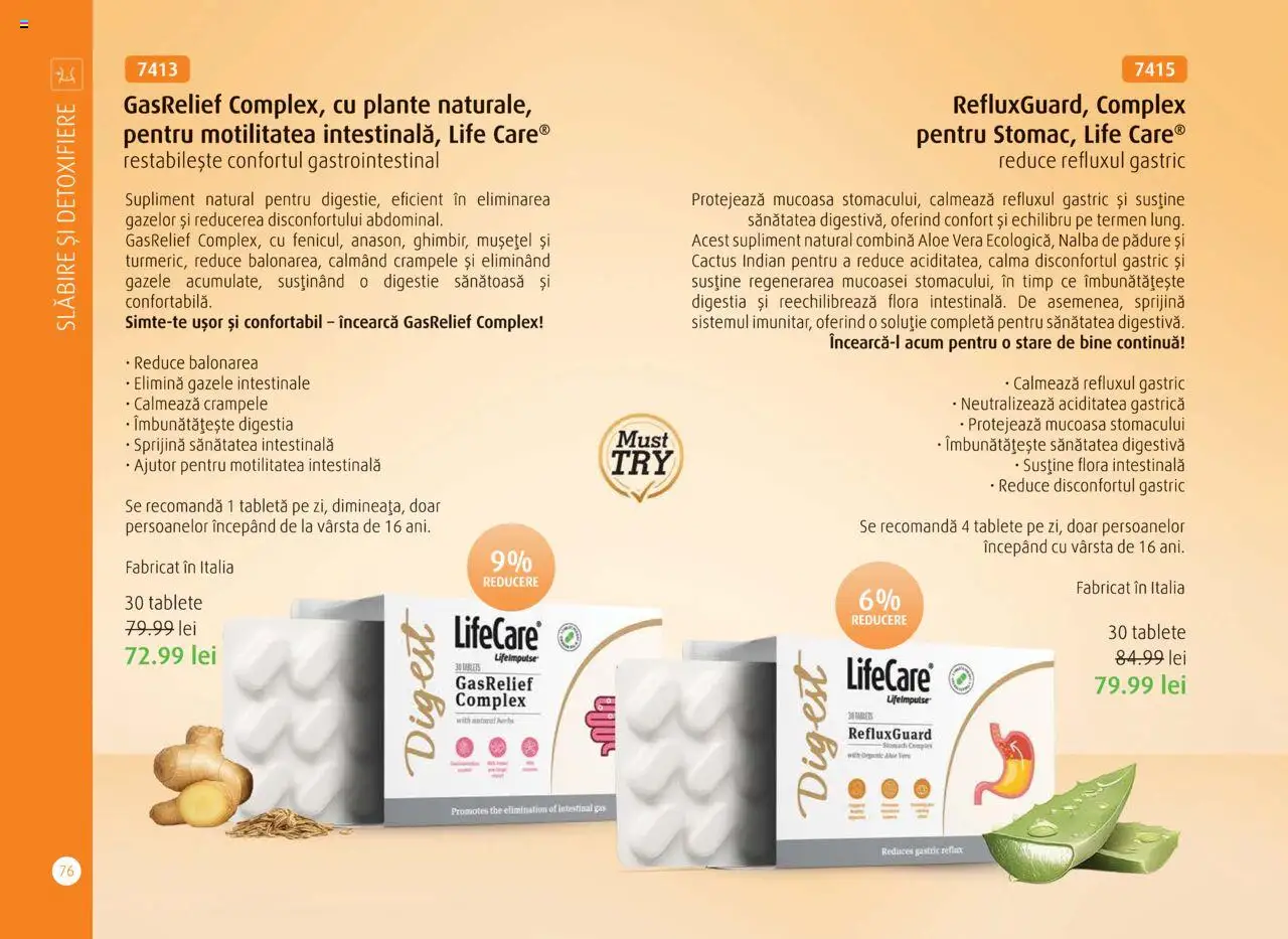 Noul catalog Life Care – valabil de la 01.10.2025 | Pagină: 78 | Produse: Tabletă, Aloe vera