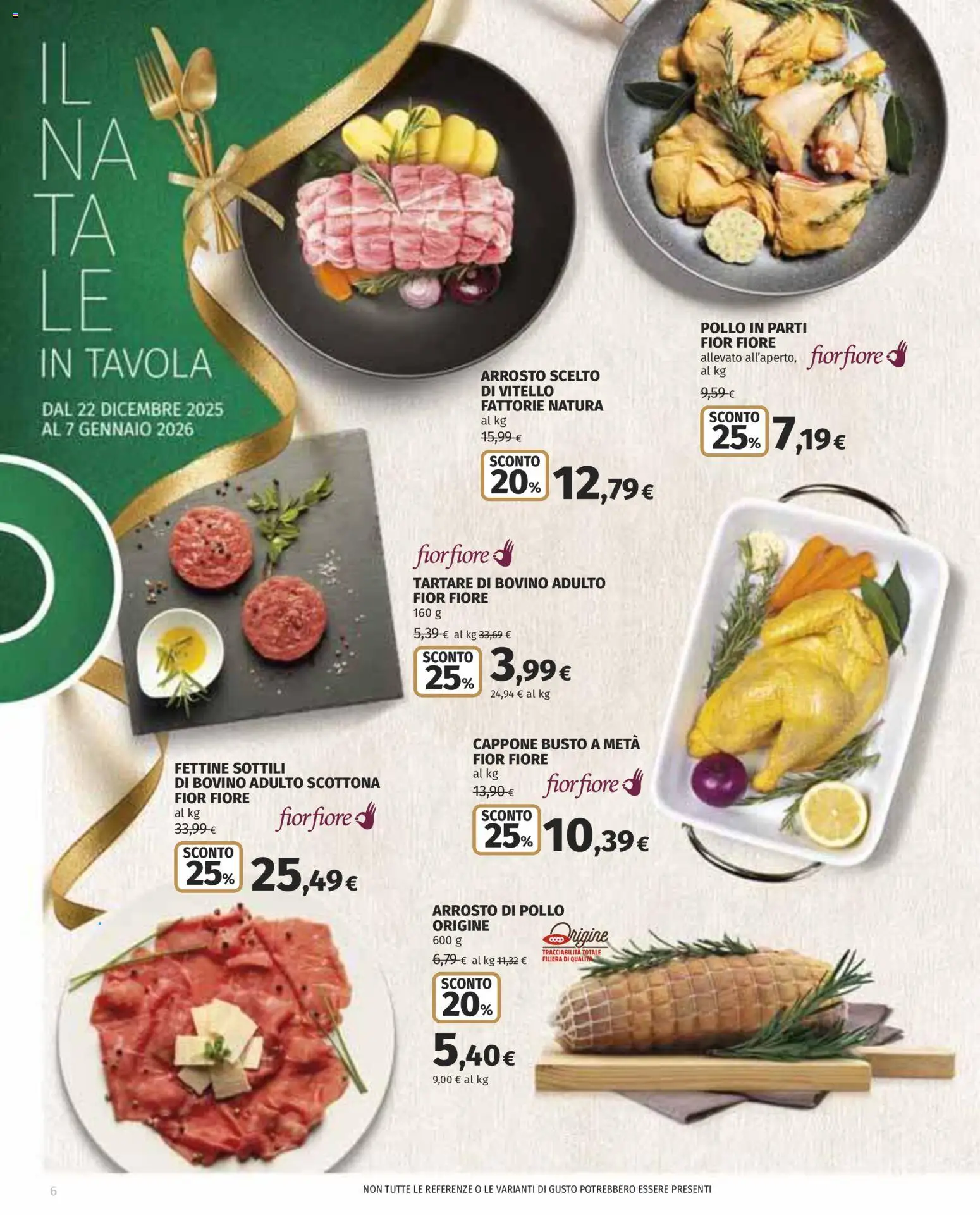Volantino COOP del 22.12.2025 | Pagina: 6 | Prodotti: Bovino, Arrosto, Pollo, Vitello
