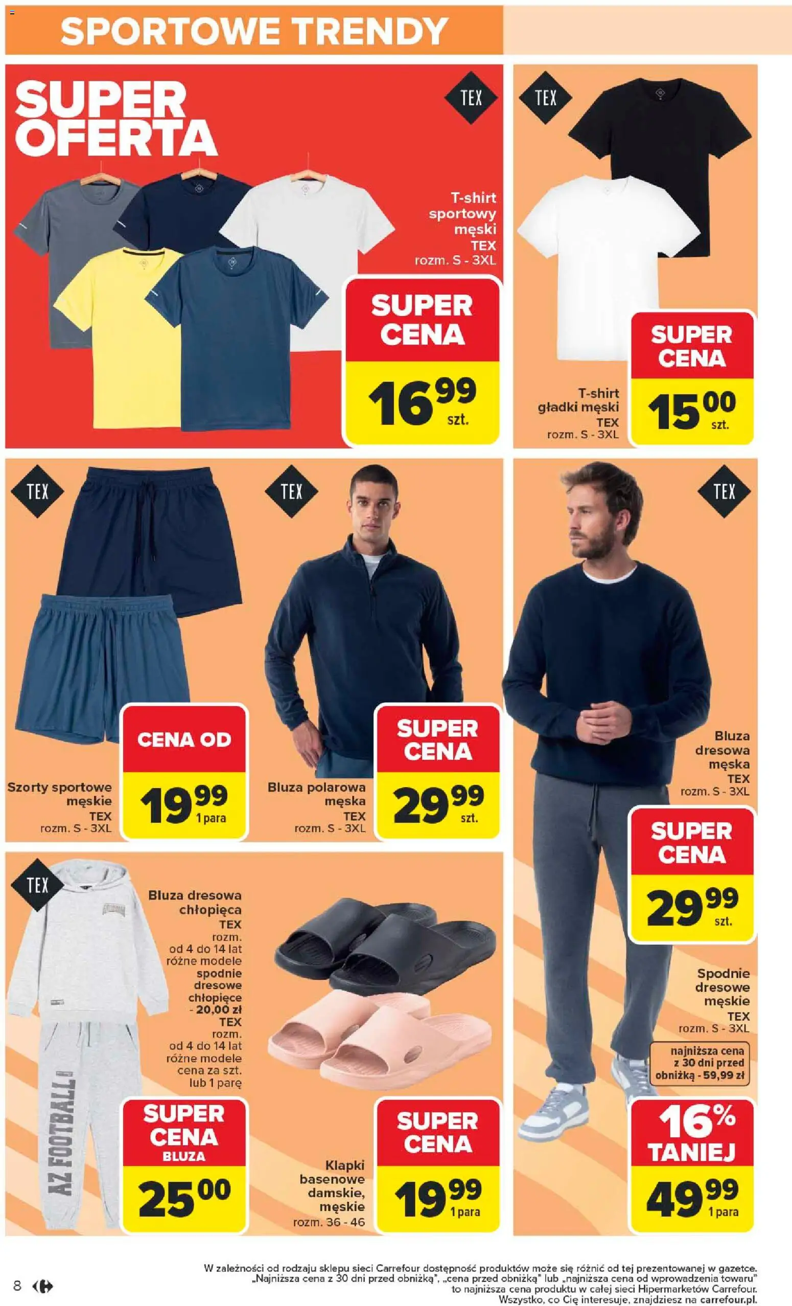 Carrefour Gazetka - Łap super okazje od 19.01.2026 | Strona: 8 | Produkty: Szorty, Spodnie, Klapki