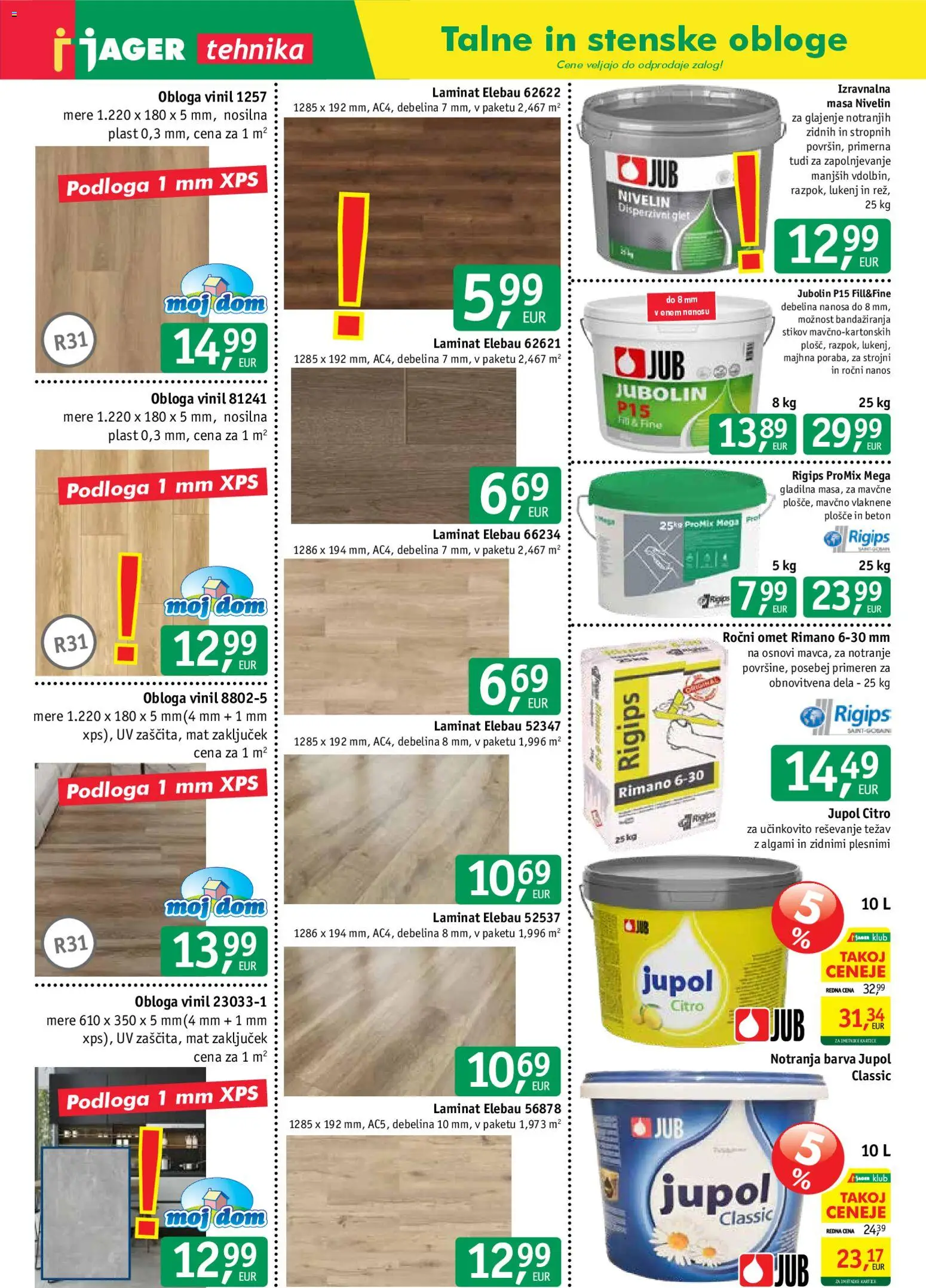 Novi Jager katalog ponudbe – veljaven od 18.02.2026 | Stran: 13 | Izdelki: Podloga, Barva, Beton