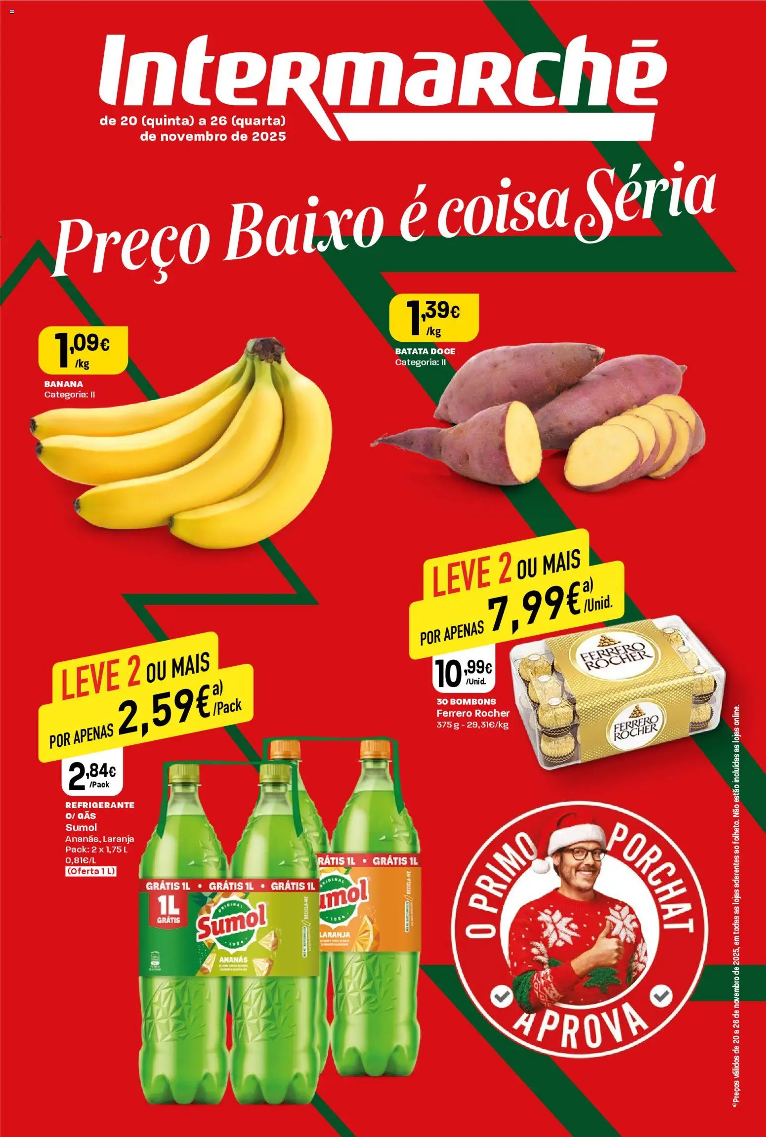 Intermarché Folheto Mini │ válido de 20.11.2025 | Página: 1 | Produtos: Refrigerante, Batata, Banana, Ferrero rocher