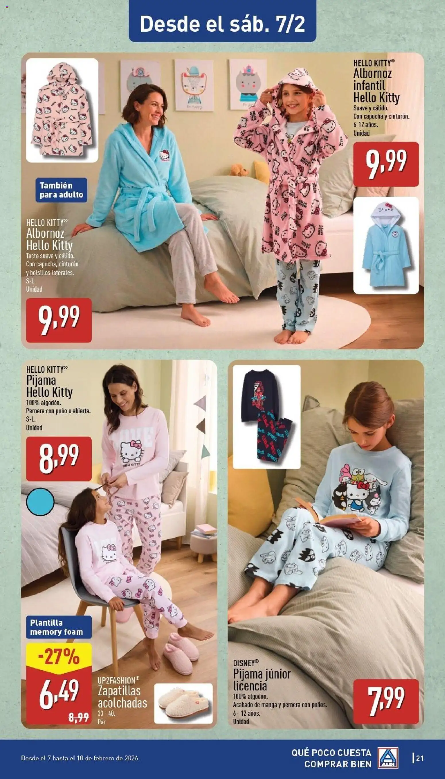 Aldi folleto Canarias │ válido desde el 02.02.2026 | Página: 21 | Productos: Pijama, Zapatillas, Cinturón